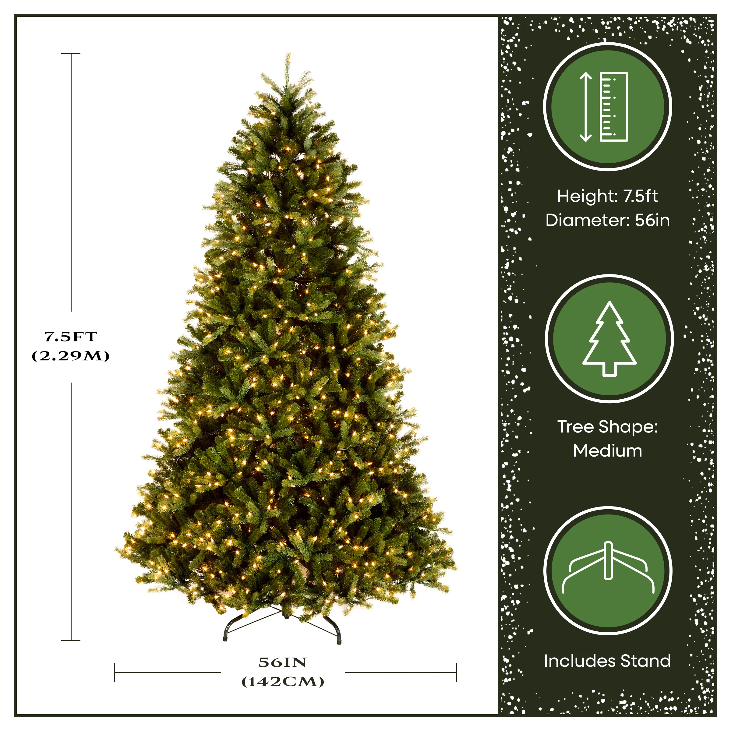 7.5 ft. Pre-Lit Jersey Fraser Fir Medium Tree with Clear Lights - Image 4