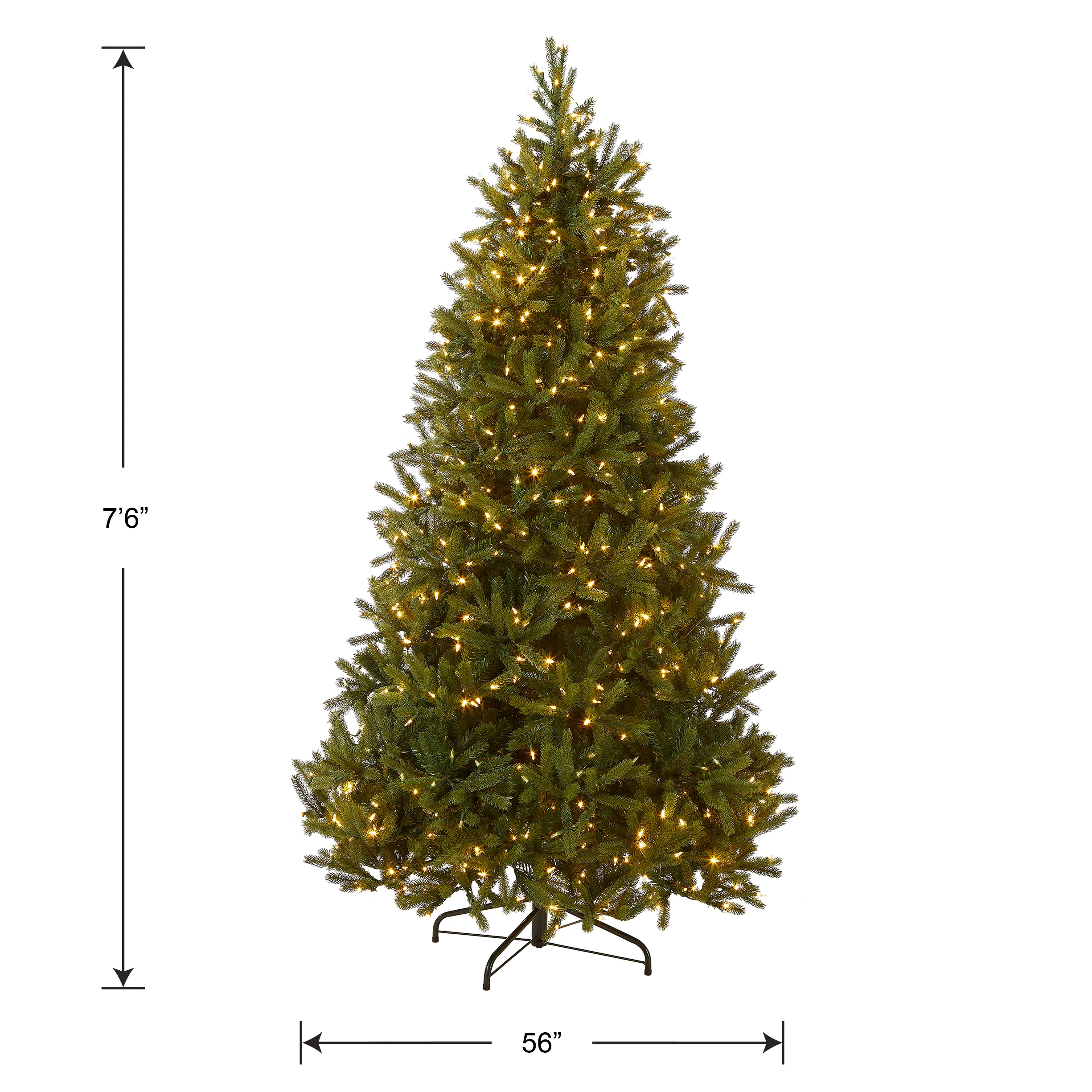 7.5 ft. Pre-Lit Jersey Fraser Fir Medium Tree with Dual Color LED Lights, Plug-In - Image 6