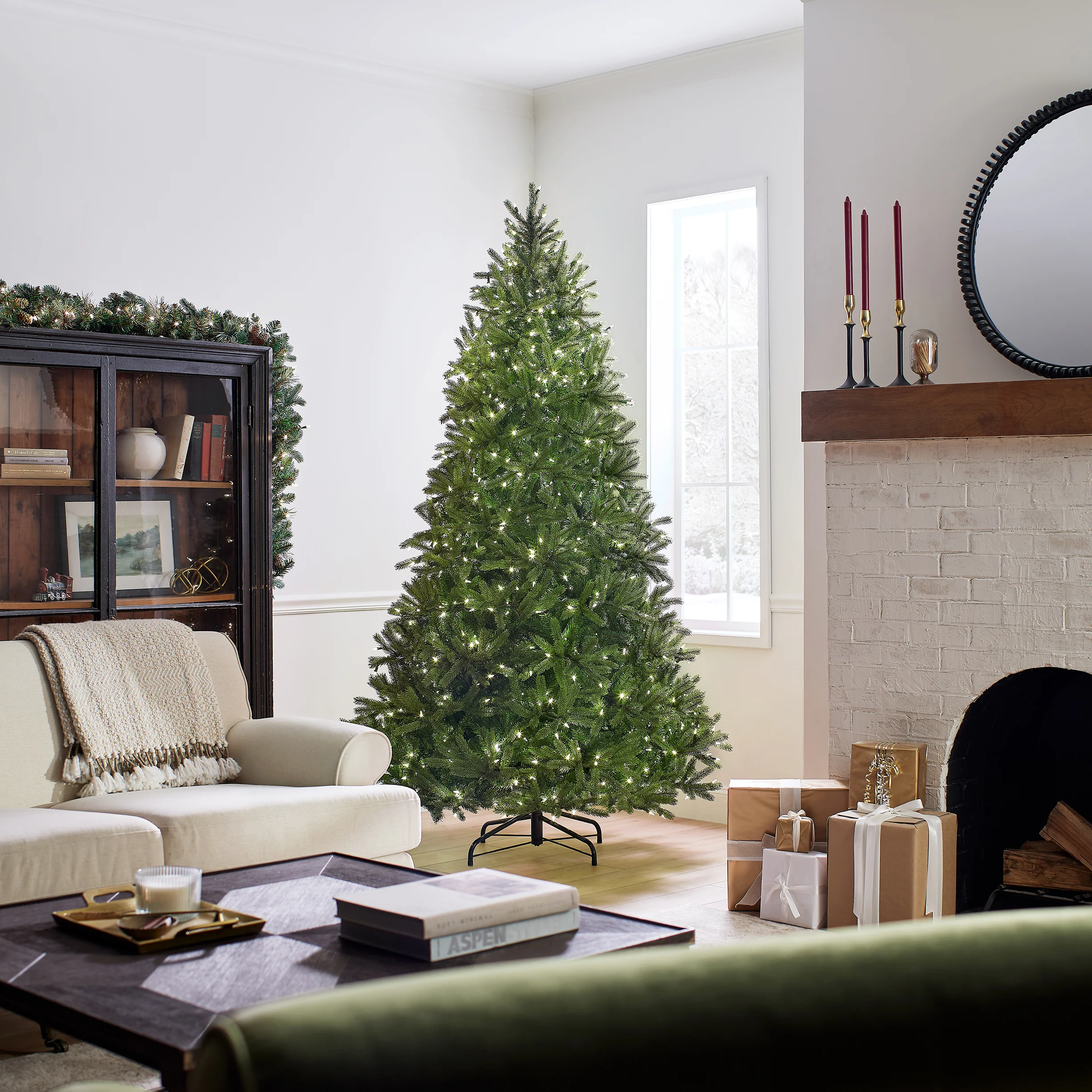 7.5 ft. Pre-Lit Jersey Fraser Fir Medium Tree with Dual Color LED Lights, Plug-In - Image 8