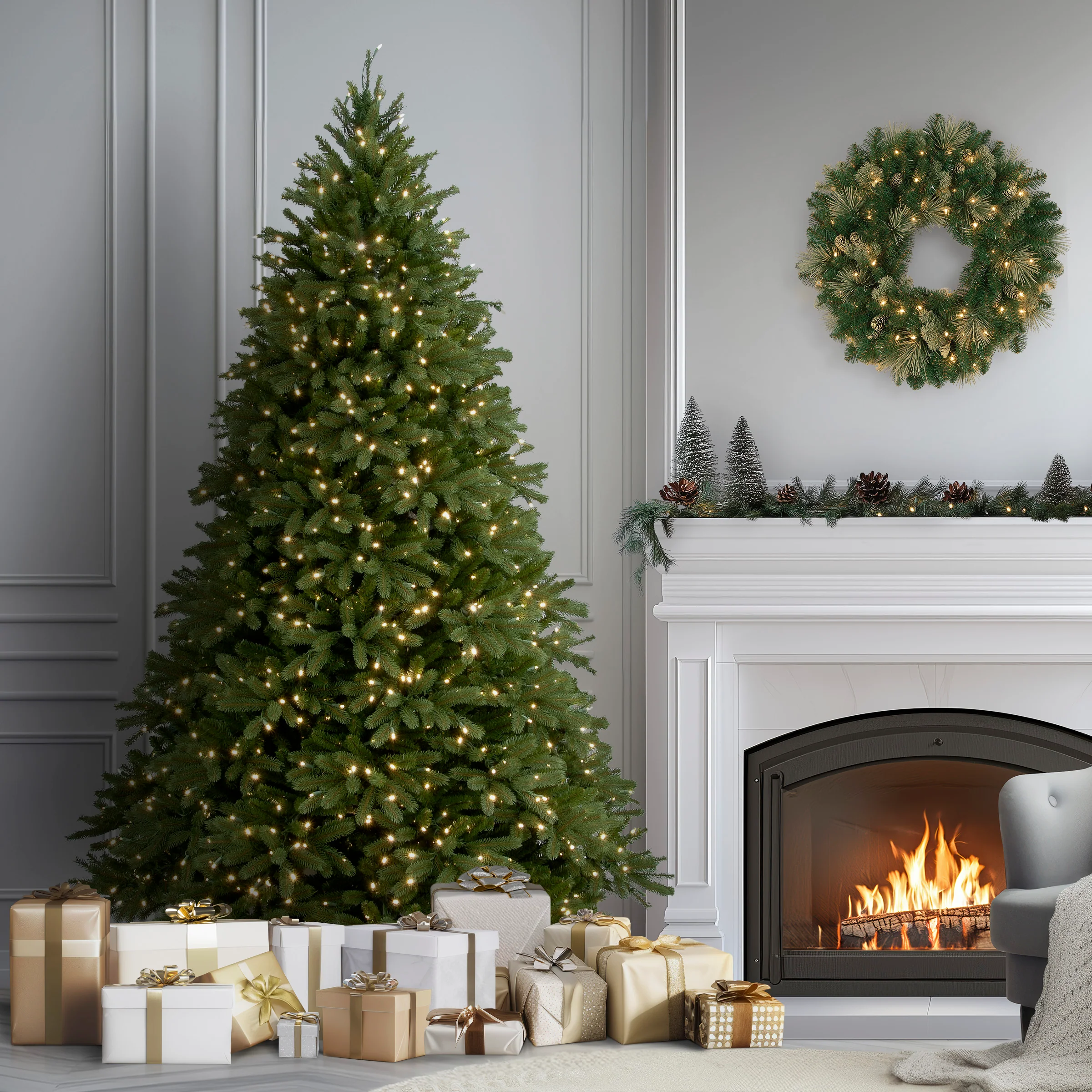 7.5 ft. Pre-Lit Jersey Fraser Fir Tree with Clear Lights, Plug-In - Image 2
