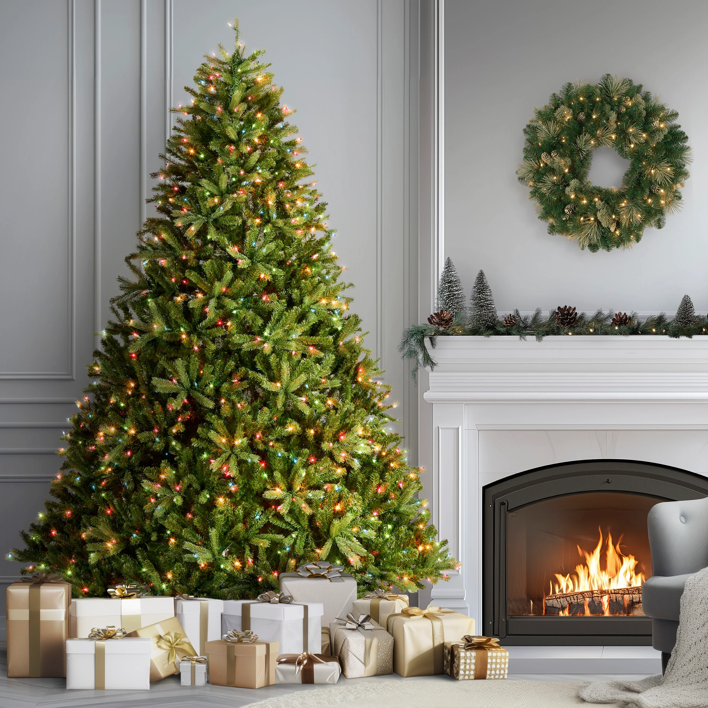 7.5 ft. Pre-Lit Jersey Fraser Fir Tree with Multicolor Lights - Image 3