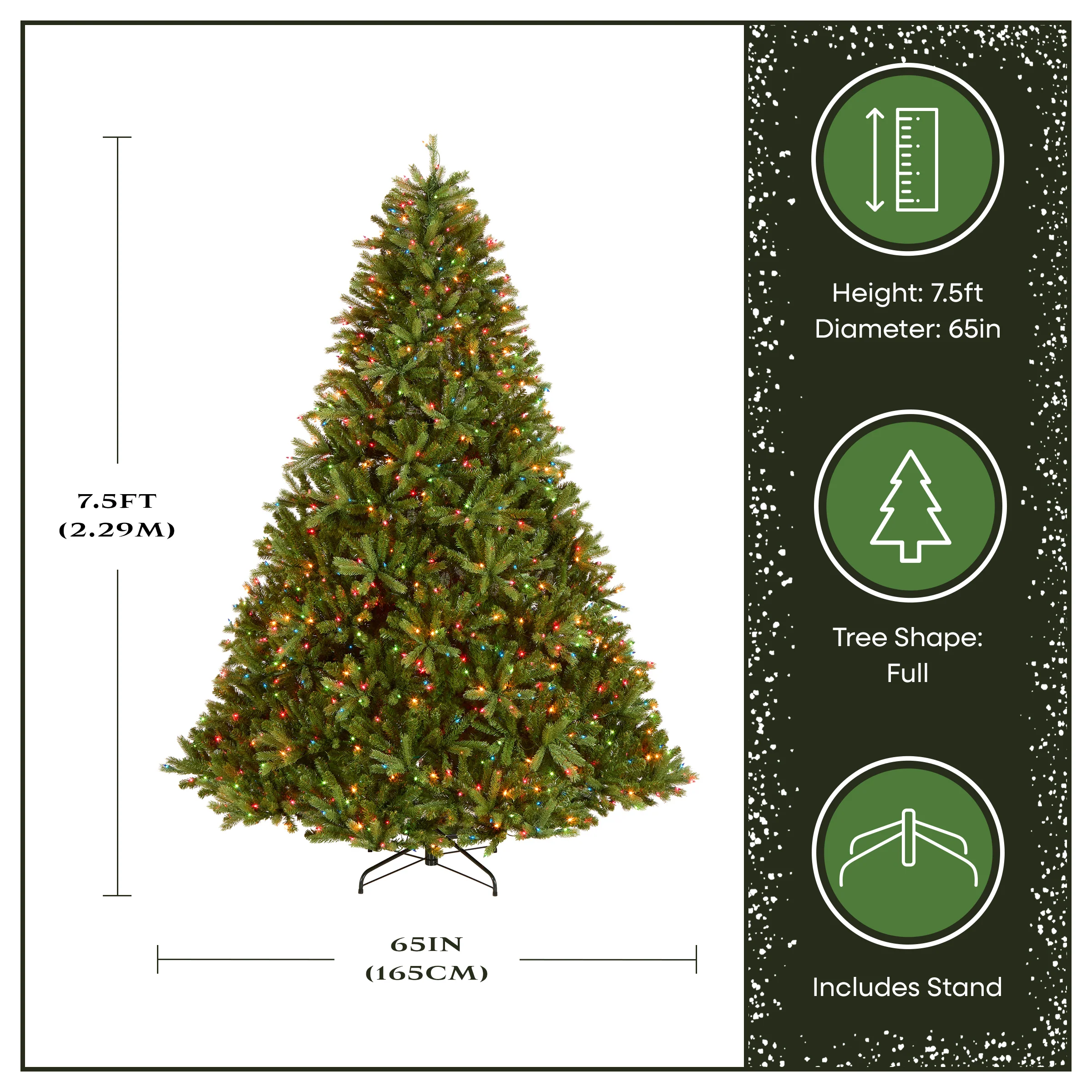 7.5 ft. Pre-Lit Jersey Fraser Fir Tree with Multicolor Lights - Image 4