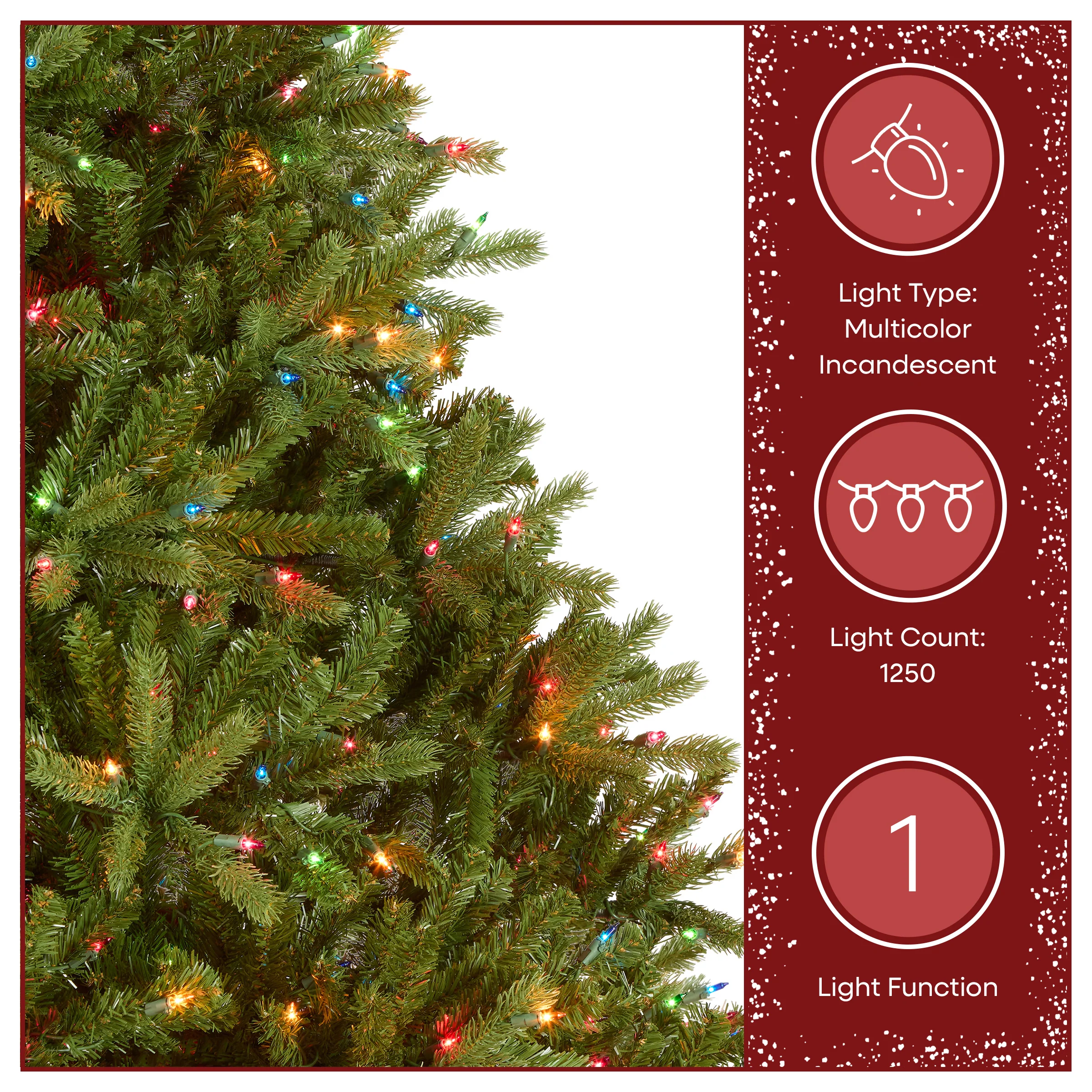 7.5 ft. Pre-Lit Jersey Fraser Fir Tree with Multicolor Lights - Image 6