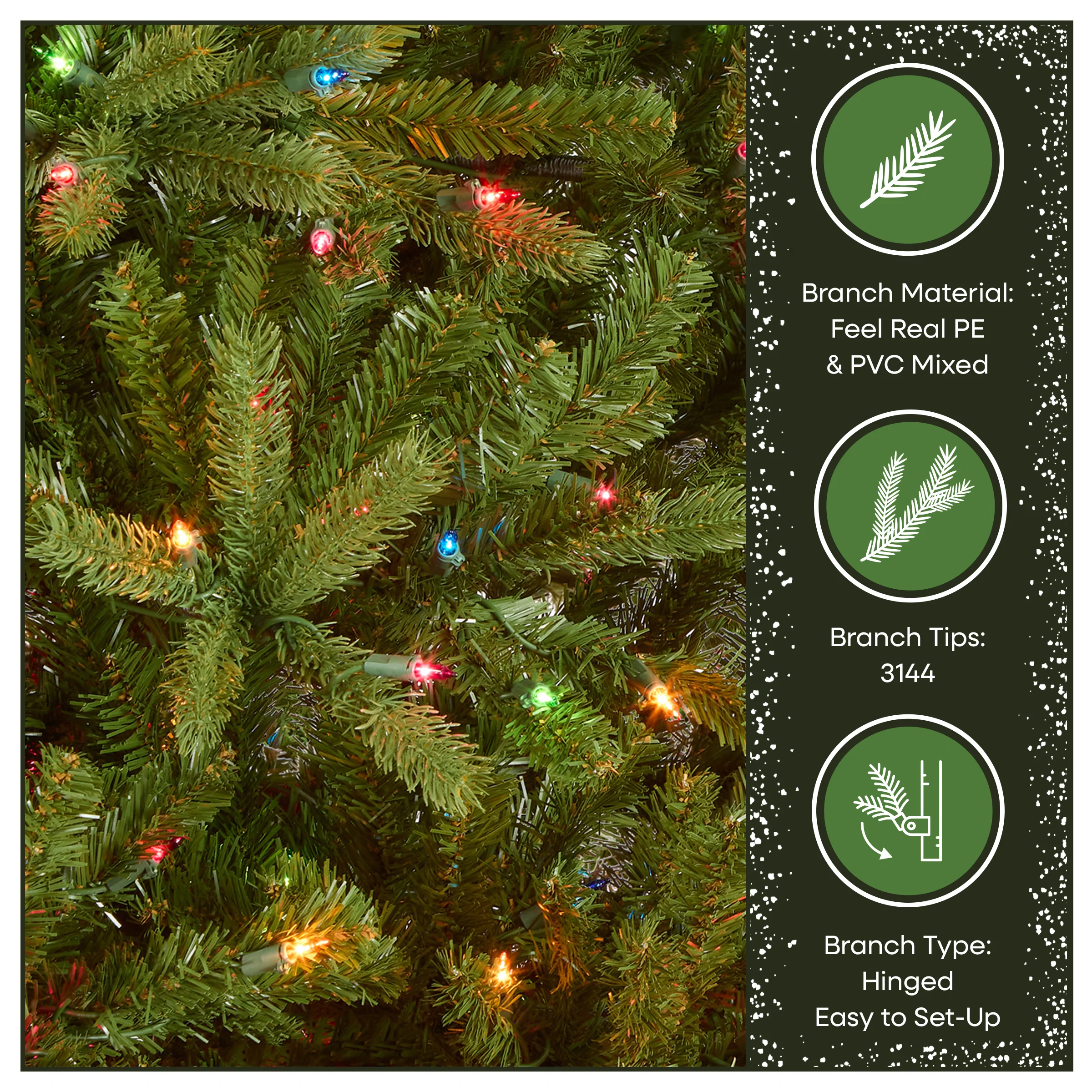 7.5 ft. Pre-Lit Jersey Fraser Fir Tree with Multicolor Lights - Image 7