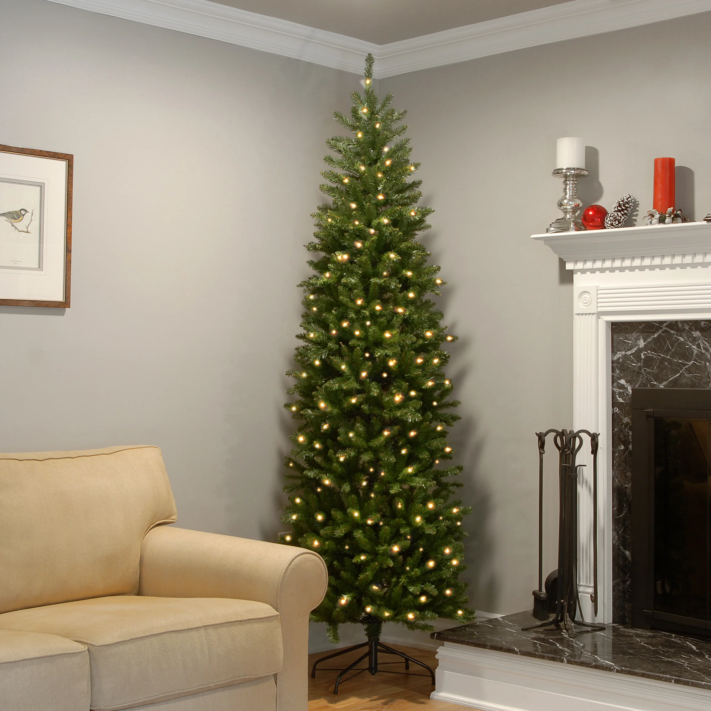 7.5 ft. Pre-Lit Kingswood Fir Pencil Tree with Clear Lights, Plug-In - Image 11