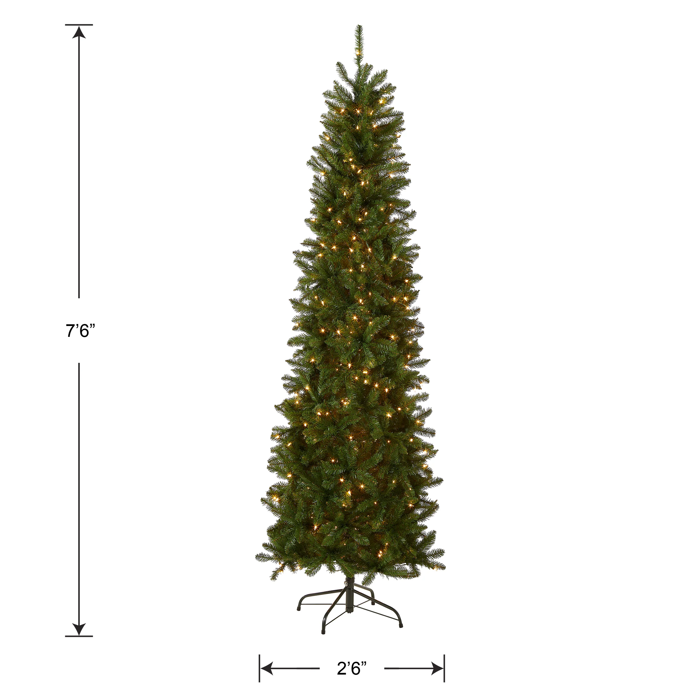 7.5 ft. Pre-Lit Kingswood Fir Pencil Tree with Clear Lights, Plug-In - Image 12