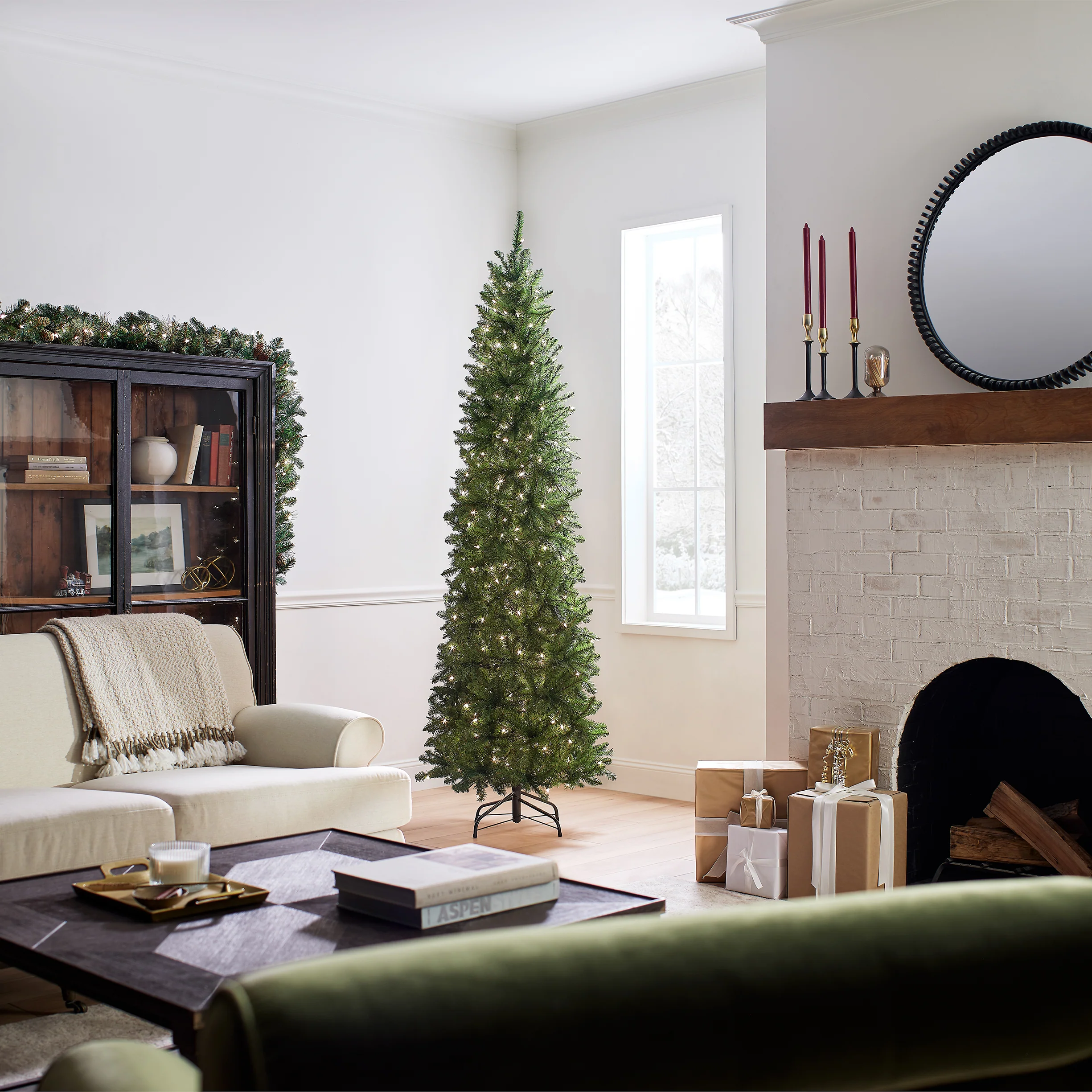 7.5 ft. Pre-Lit Kingswood Fir Pencil Tree with Clear Lights, Plug-In - Image 13