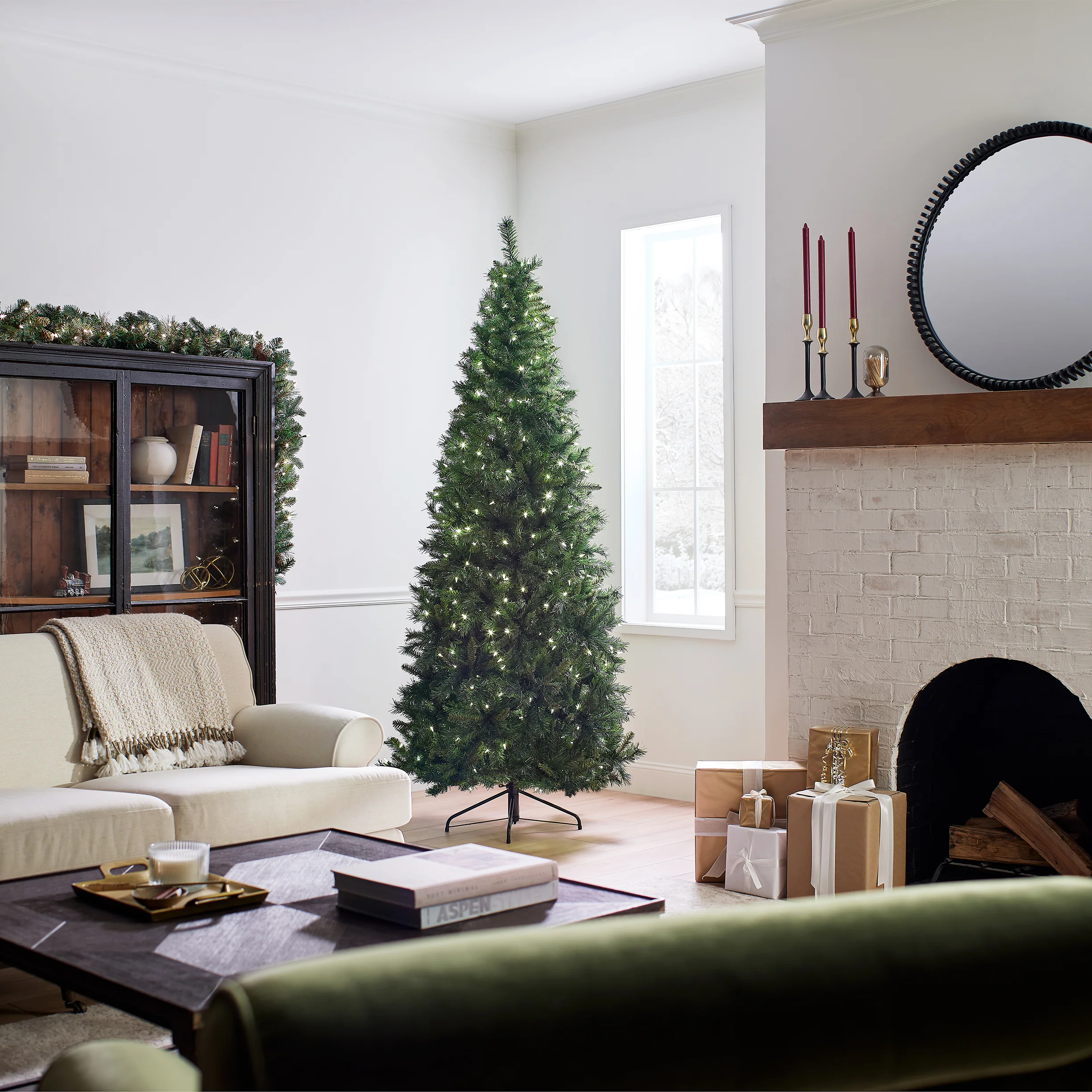 7.5 ft. Pre-Lit Leigh Valley Slim Tree with Dual Color LED Lights, Plug-In - Image 8