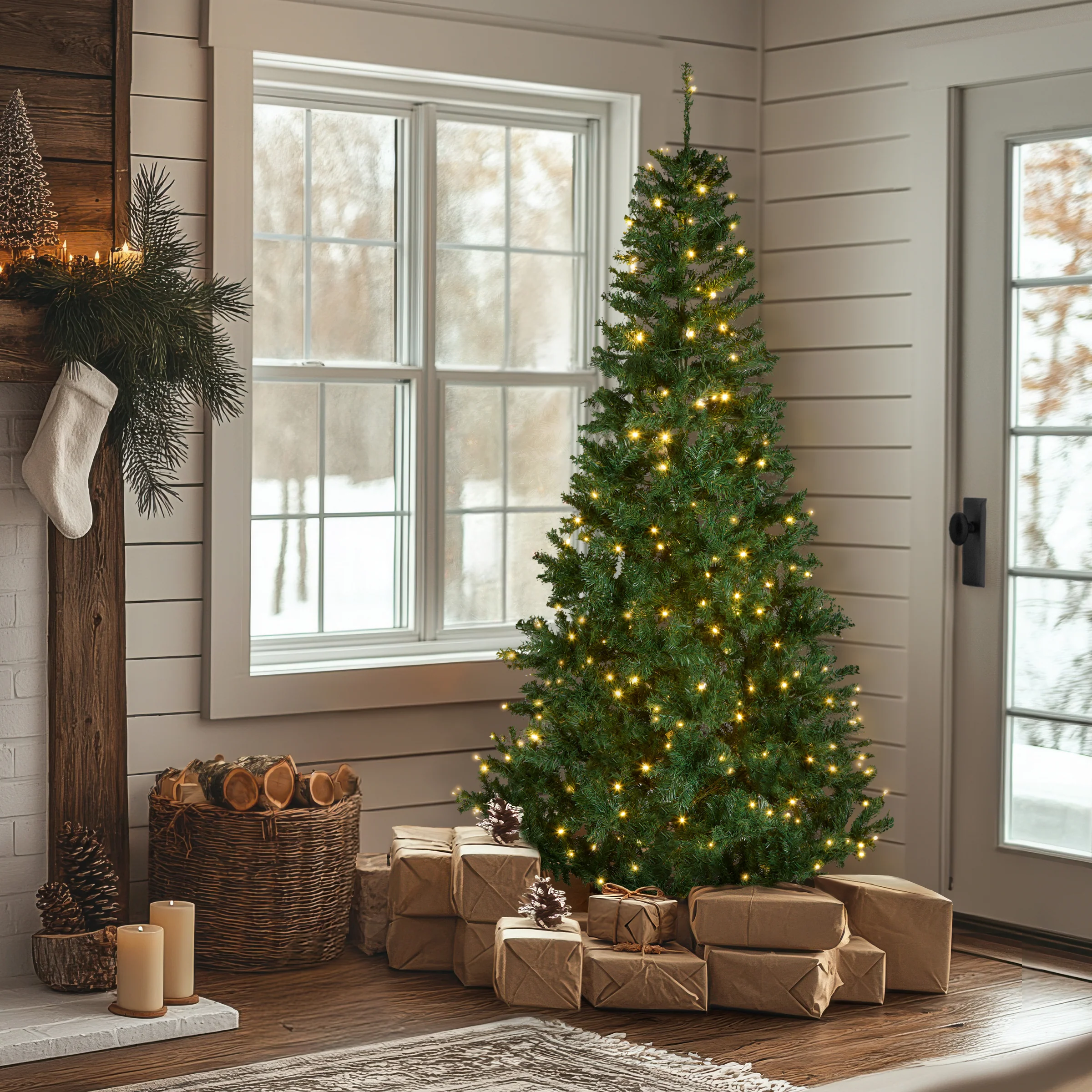 7.5 ft. Pre-Lit Linden Spruce Tree with Warm White LED Lights - Image 3