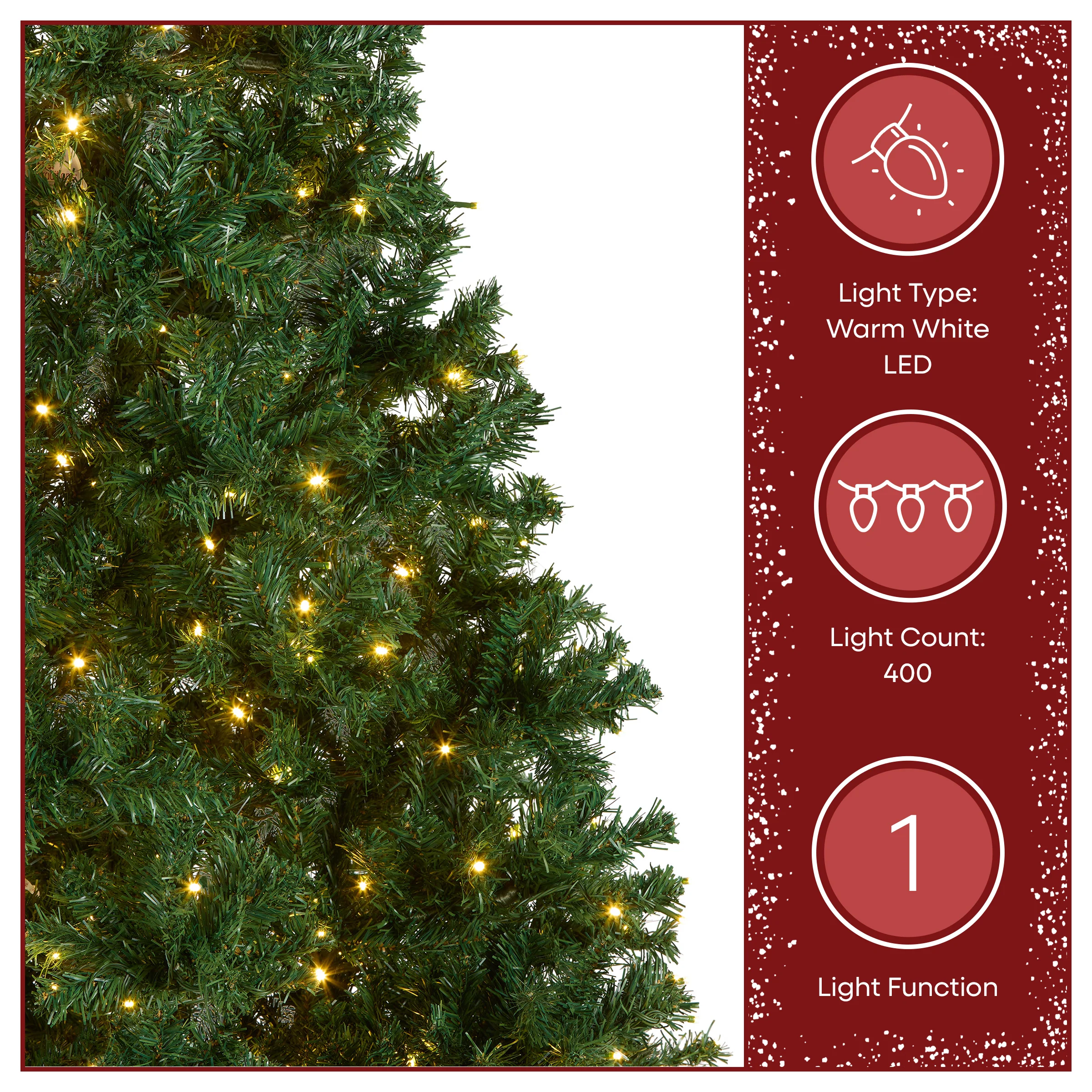 7.5 ft. Pre-Lit Linden Spruce Tree with Warm White LED Lights - Image 6