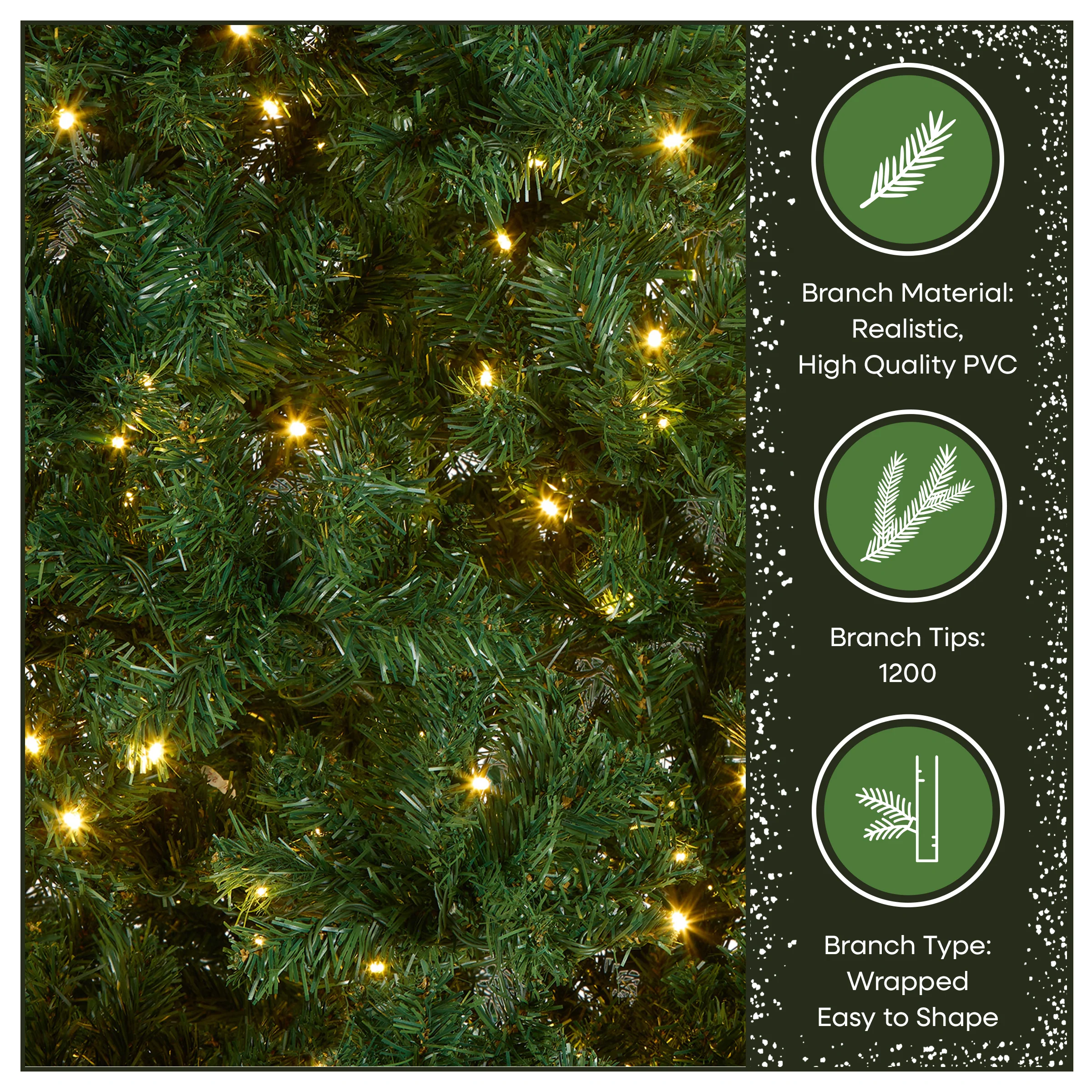 7.5 ft. Pre-Lit Linden Spruce Tree with Warm White LED Lights - Image 7