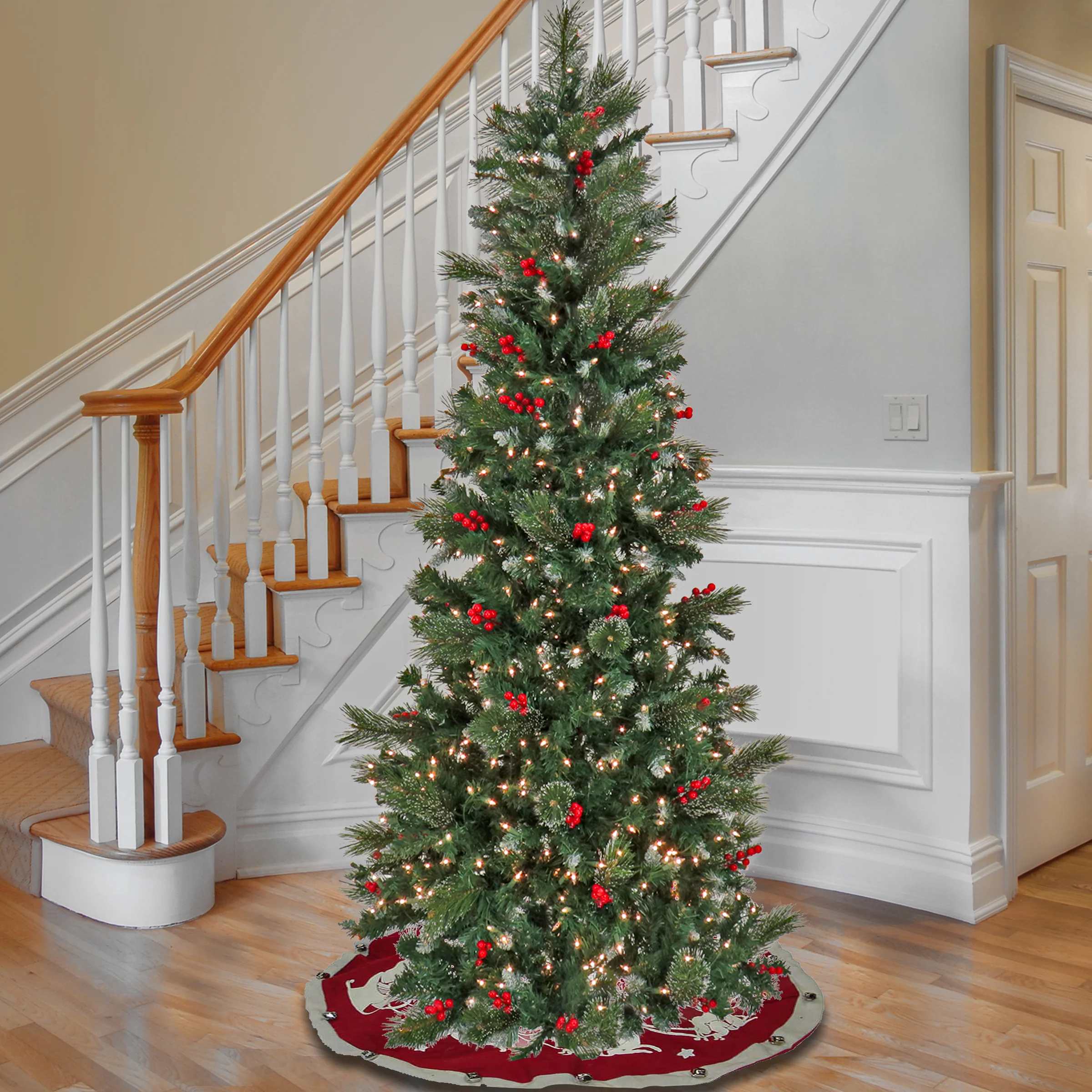 7.5 ft. Pre-Lit Meadowlark Pencil Tree with Clear Lights, Plug-In - Image 2