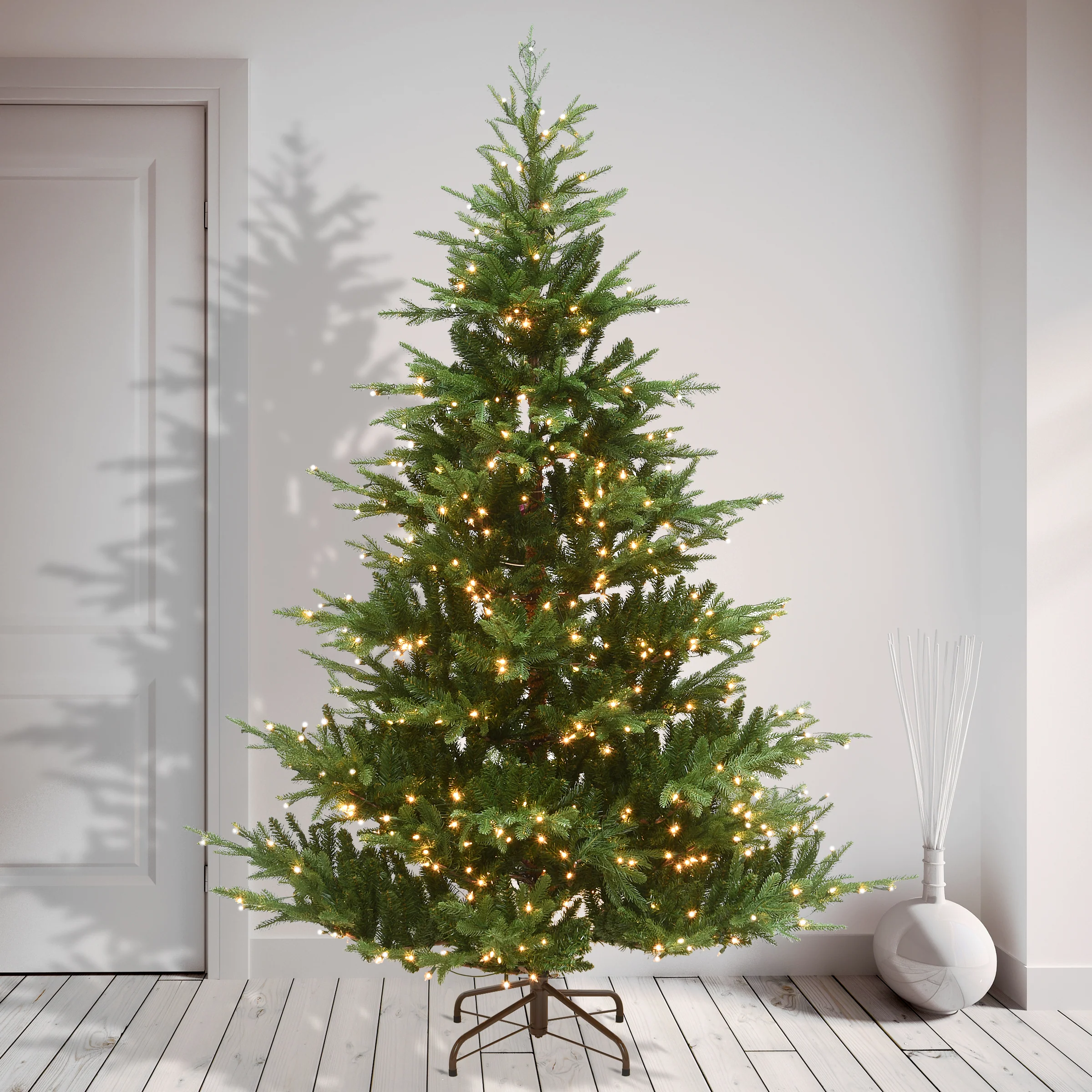 7.5 ft. Pre-Lit Milford Spruce Tree with Clear Lights - Image 2