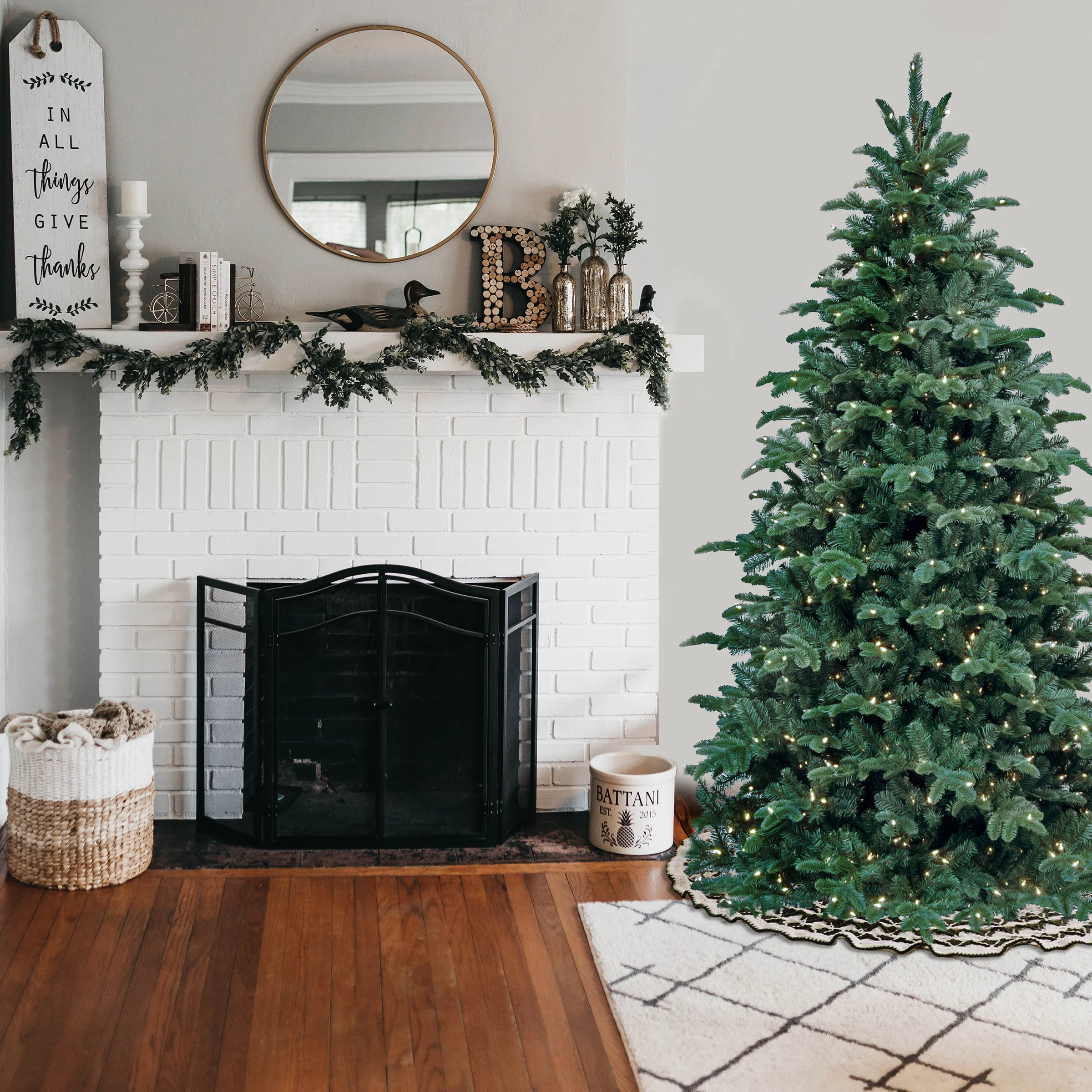 7.5 ft. Pre-Lit Mountain Noble Blue Spruce Tree with Clear Lights - Image 2
