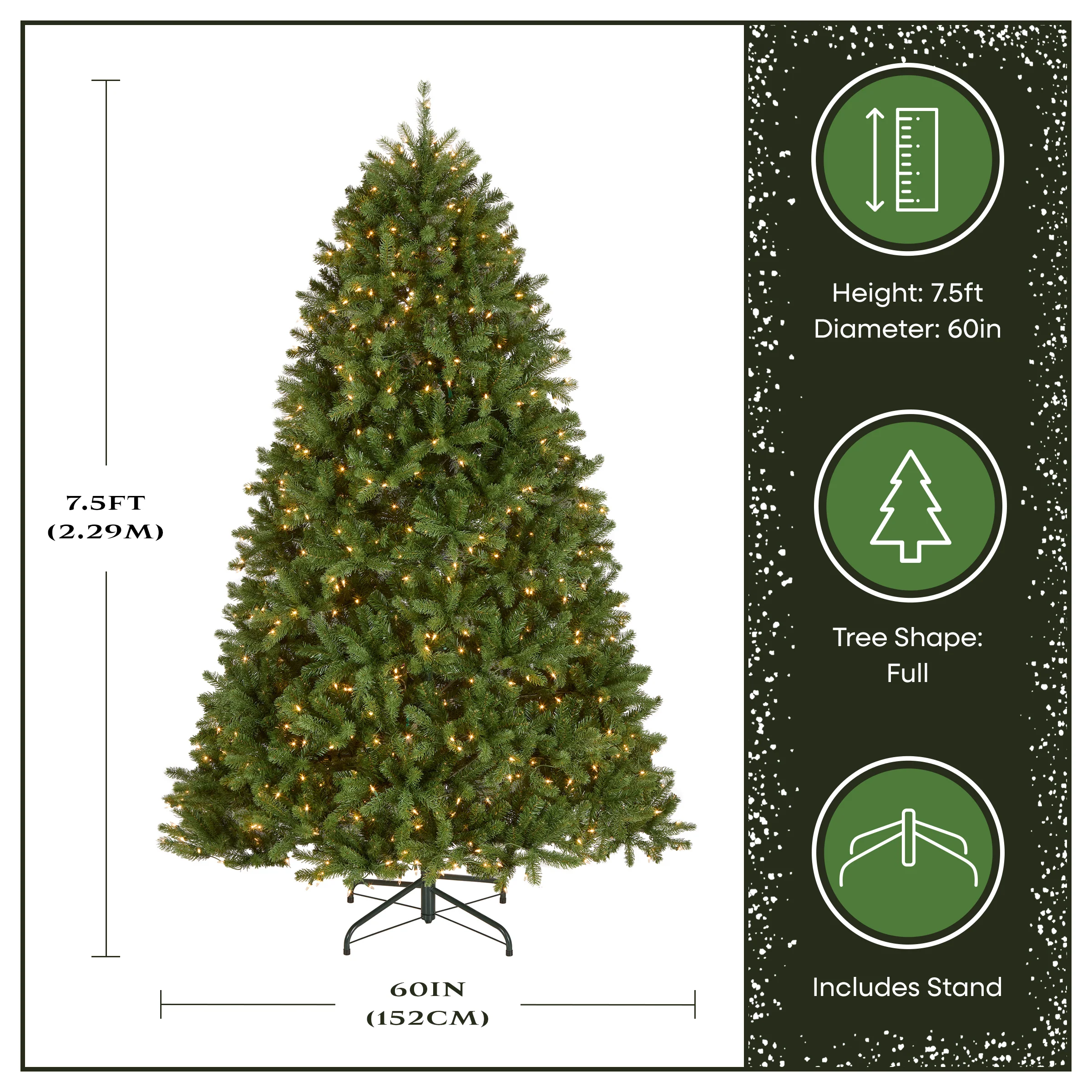 7.5 ft. Pre-Lit Newberry Spruce Tree with Clear Lights - Image 3