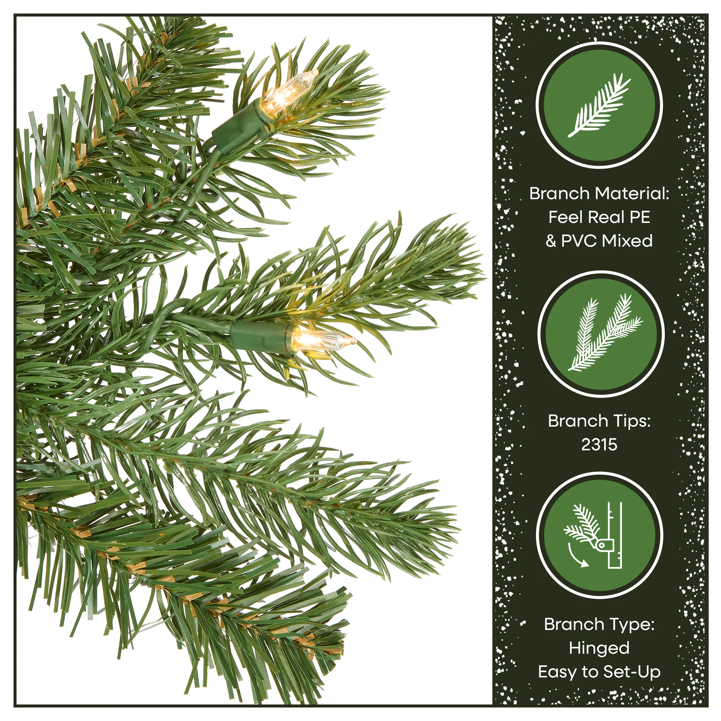 7.5 ft. Pre-Lit Newberry Spruce Tree with Clear Lights - Image 6