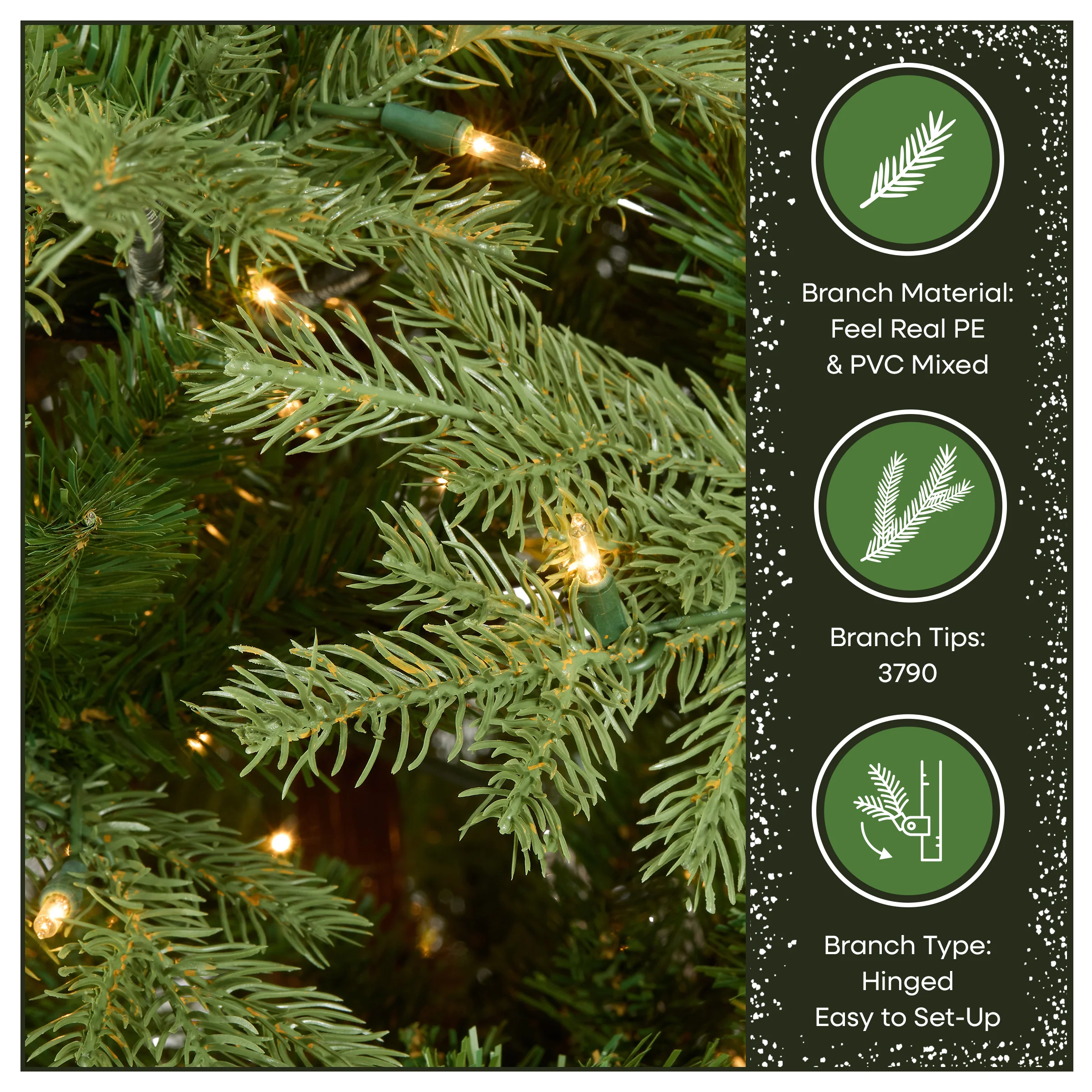 7.5 ft. Pre-Lit Nordic Spruce Medium Tree with Clear Lights - Image 7