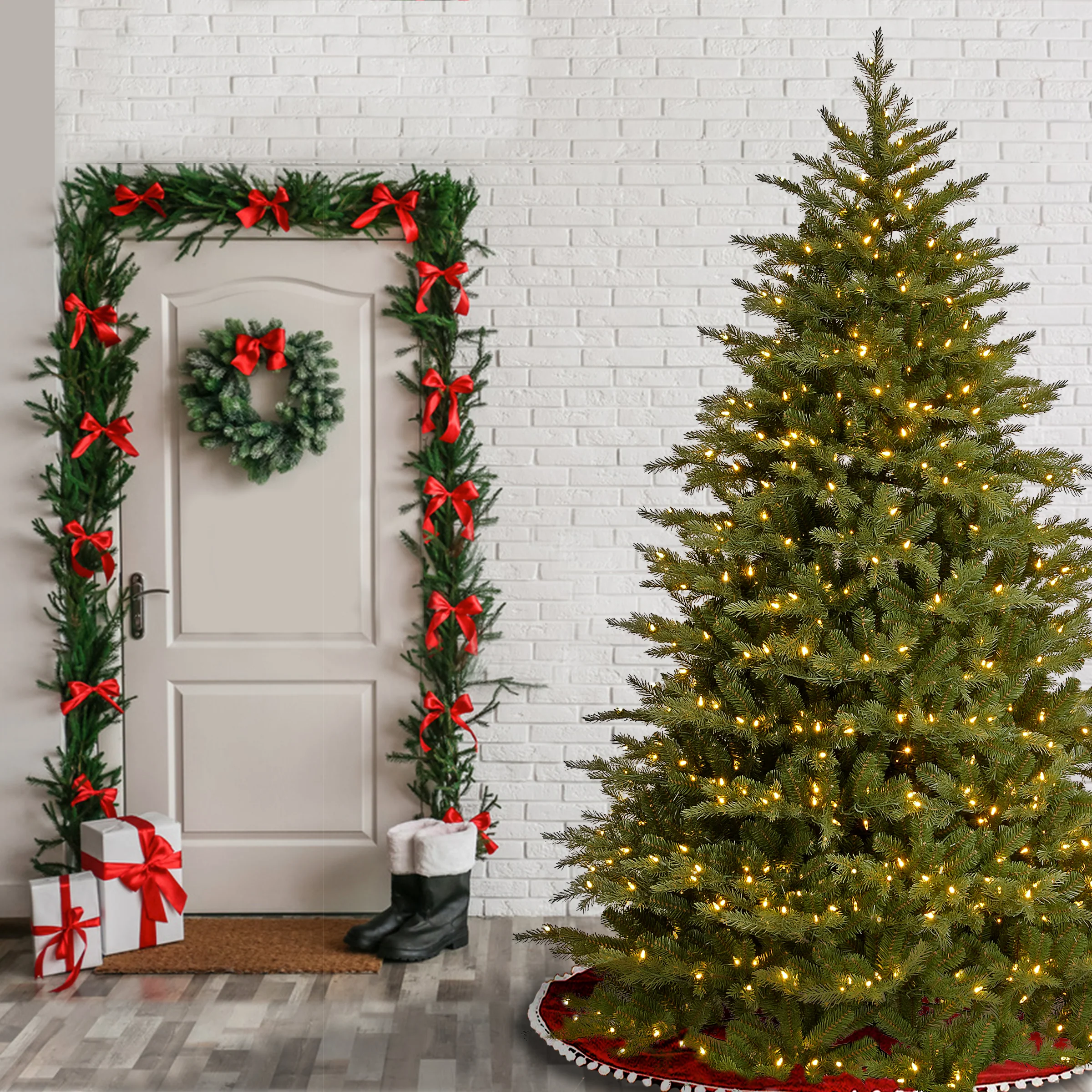 7.5 ft. Pre-Lit Nordic Spruce Medium Tree with Dual Color LED Lights - Image 2
