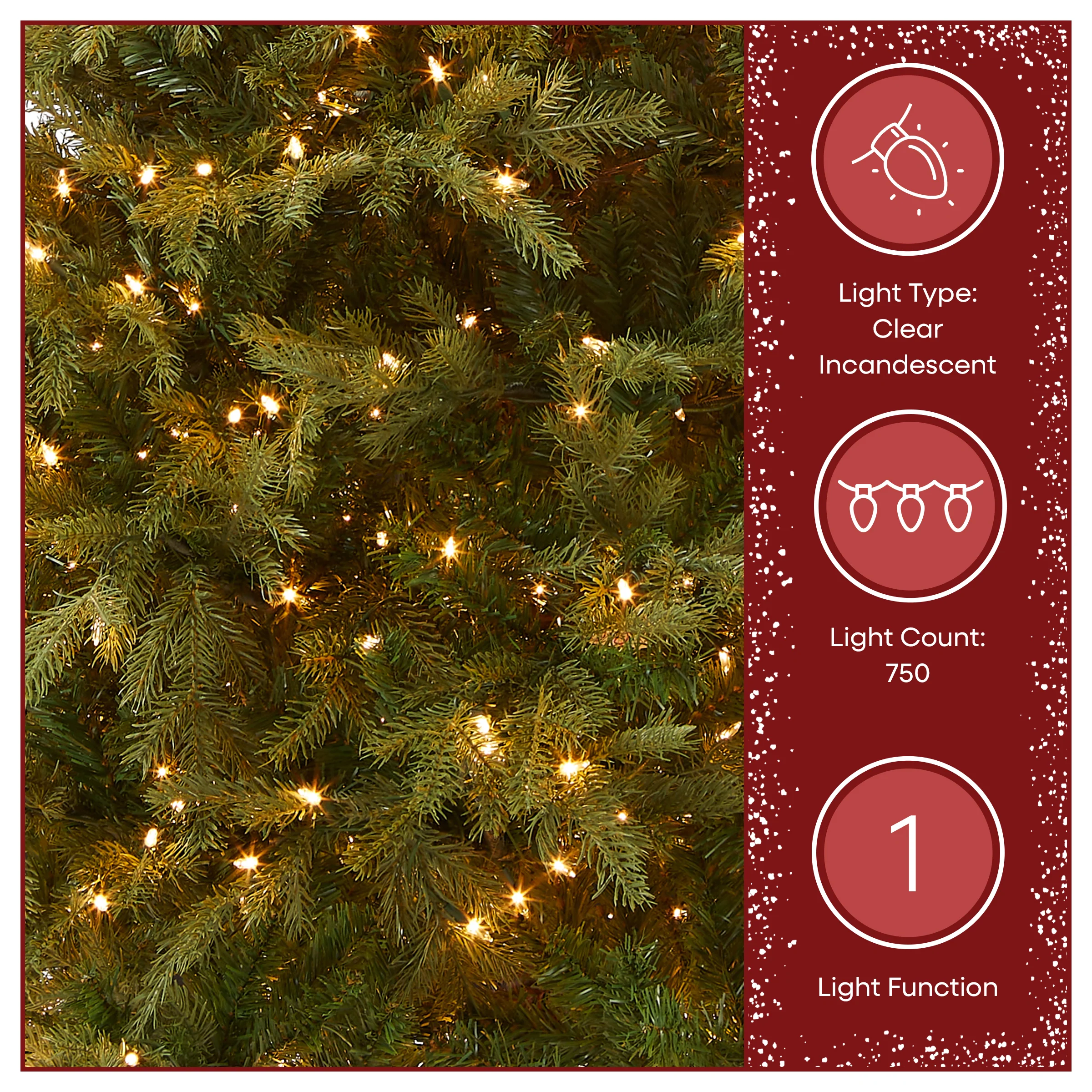 7.5 ft. Pre-Lit Nordic Spruce Slim Tree with Clear Lights, Plug-In - Image 5