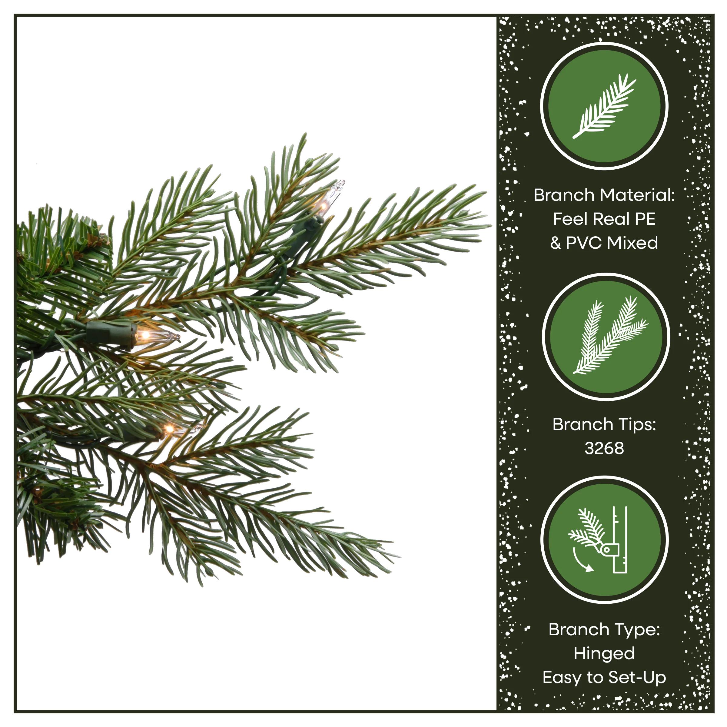 7.5 ft. Pre-Lit Nordic Spruce Slim Tree with Clear Lights, Plug-In - Image 6