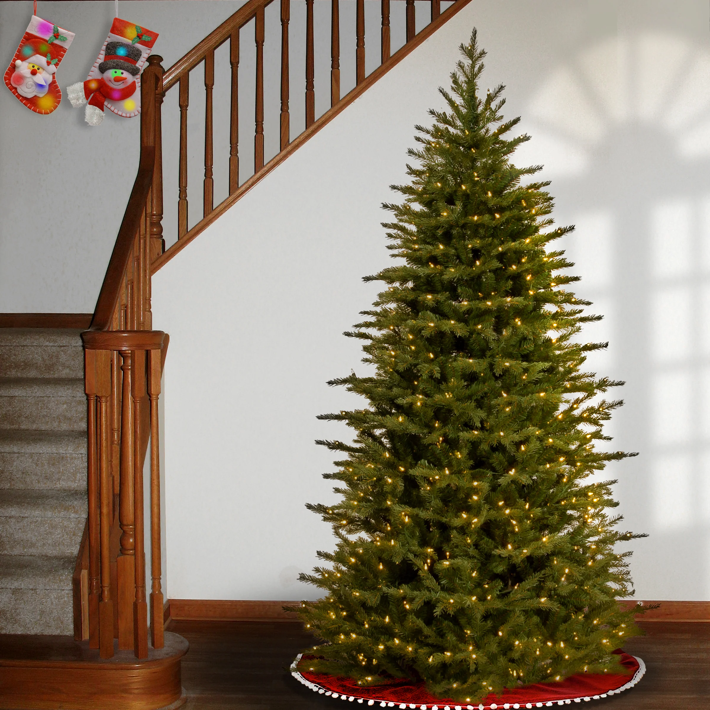 7.5 ft. Pre-Lit Nordic Spruce Slim Tree with Dual Color LED Lights, Plug-In - Image 7