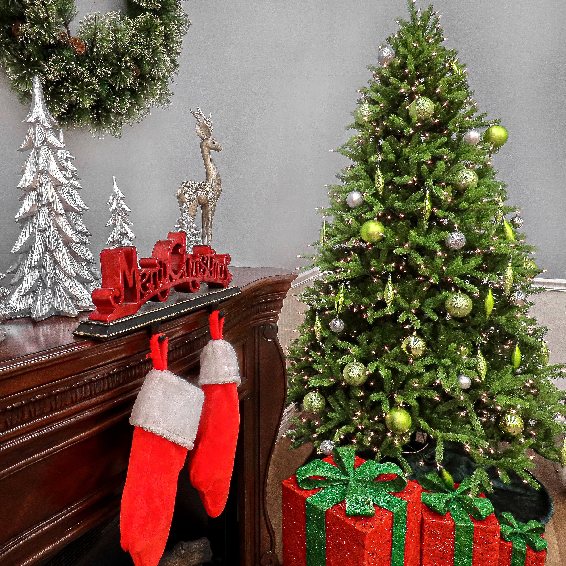 7.5 ft. Pre-Lit Normandy Fir Tree with Clear Lights - Image 4