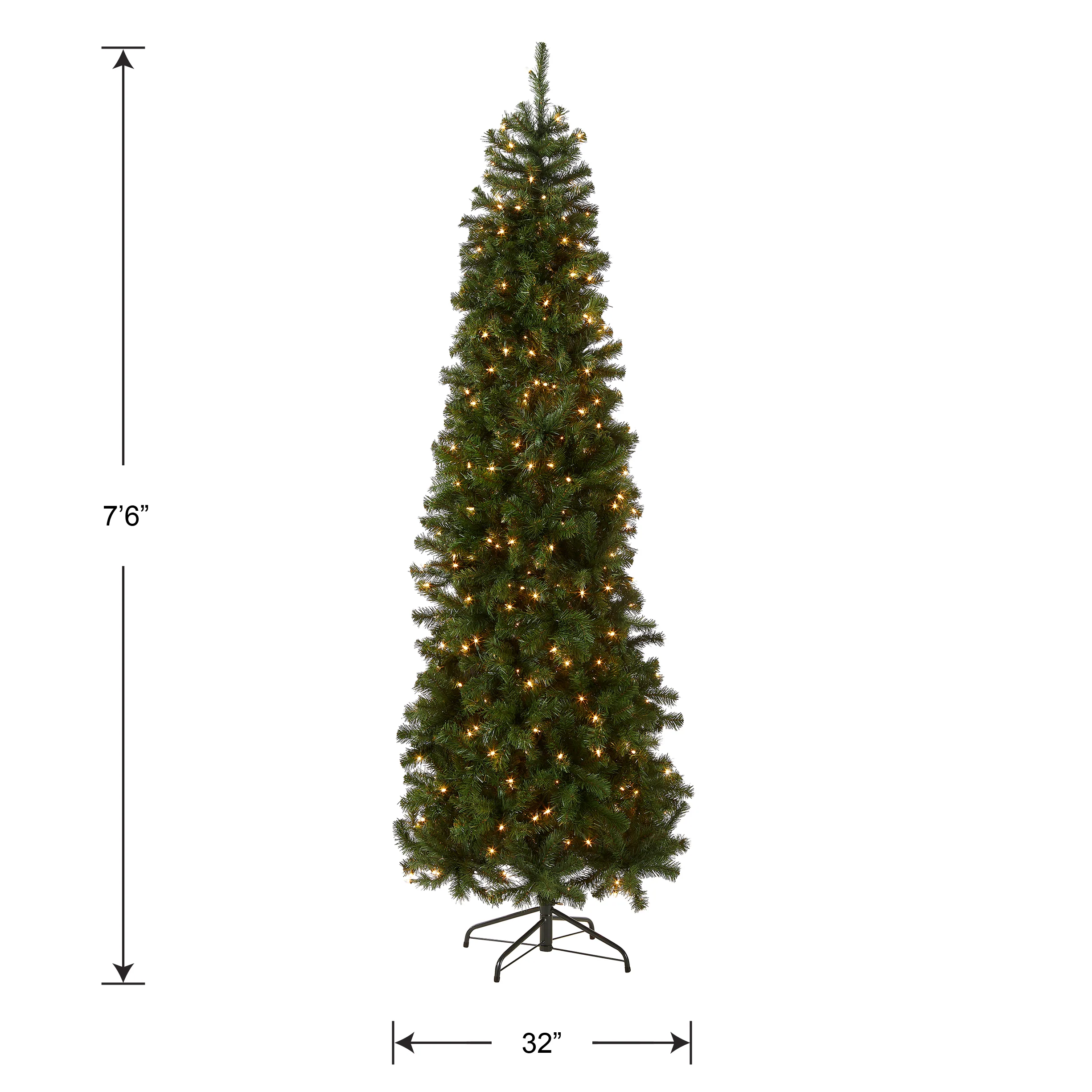 7.5 ft. Pre-Lit North Valley Spruce Pencil Slim Tree with Clear Lights, Plug-In - Image 5