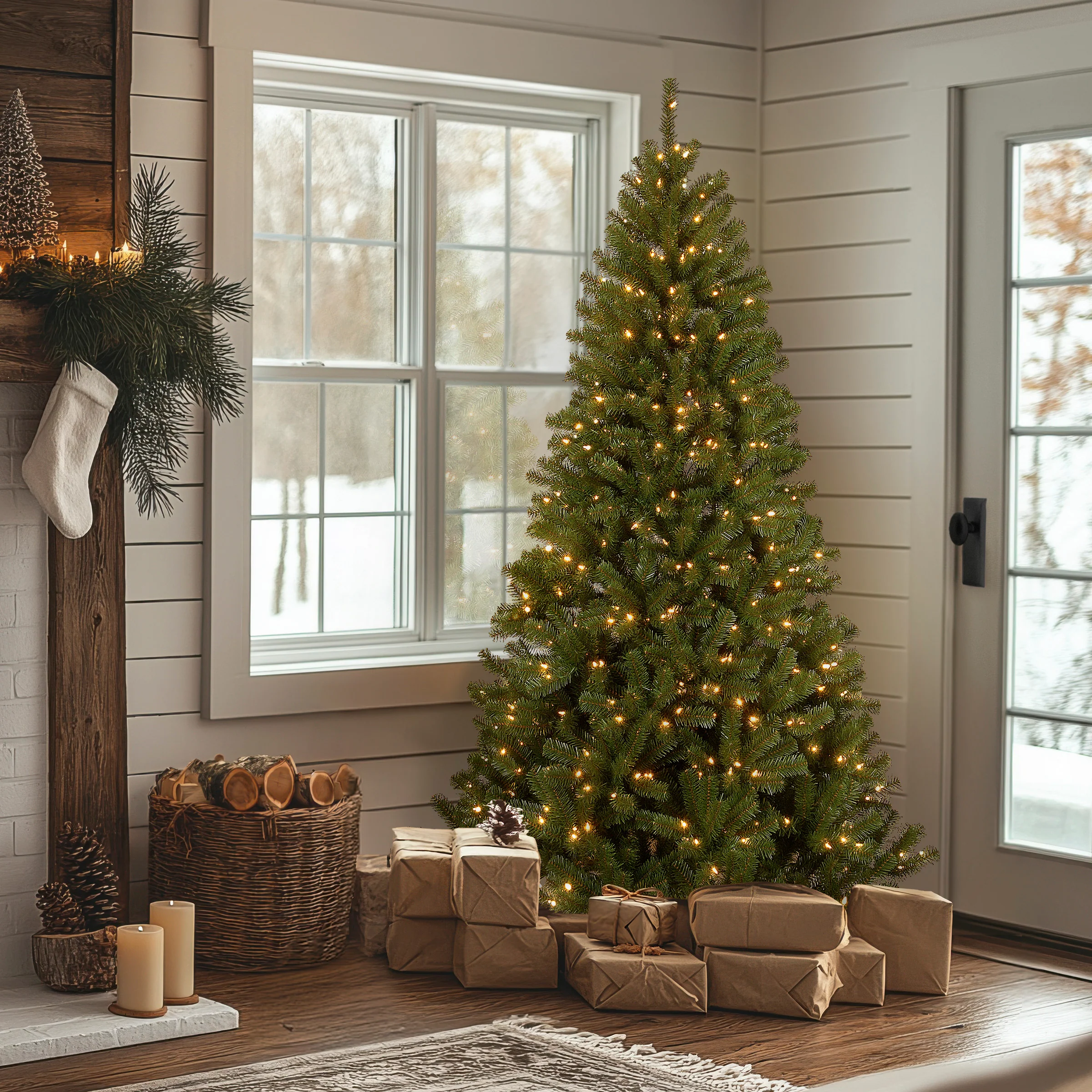 7.5 ft. Pre-Lit North Valley Spruce Tree with Clear Lights, Plug-In - Image 2