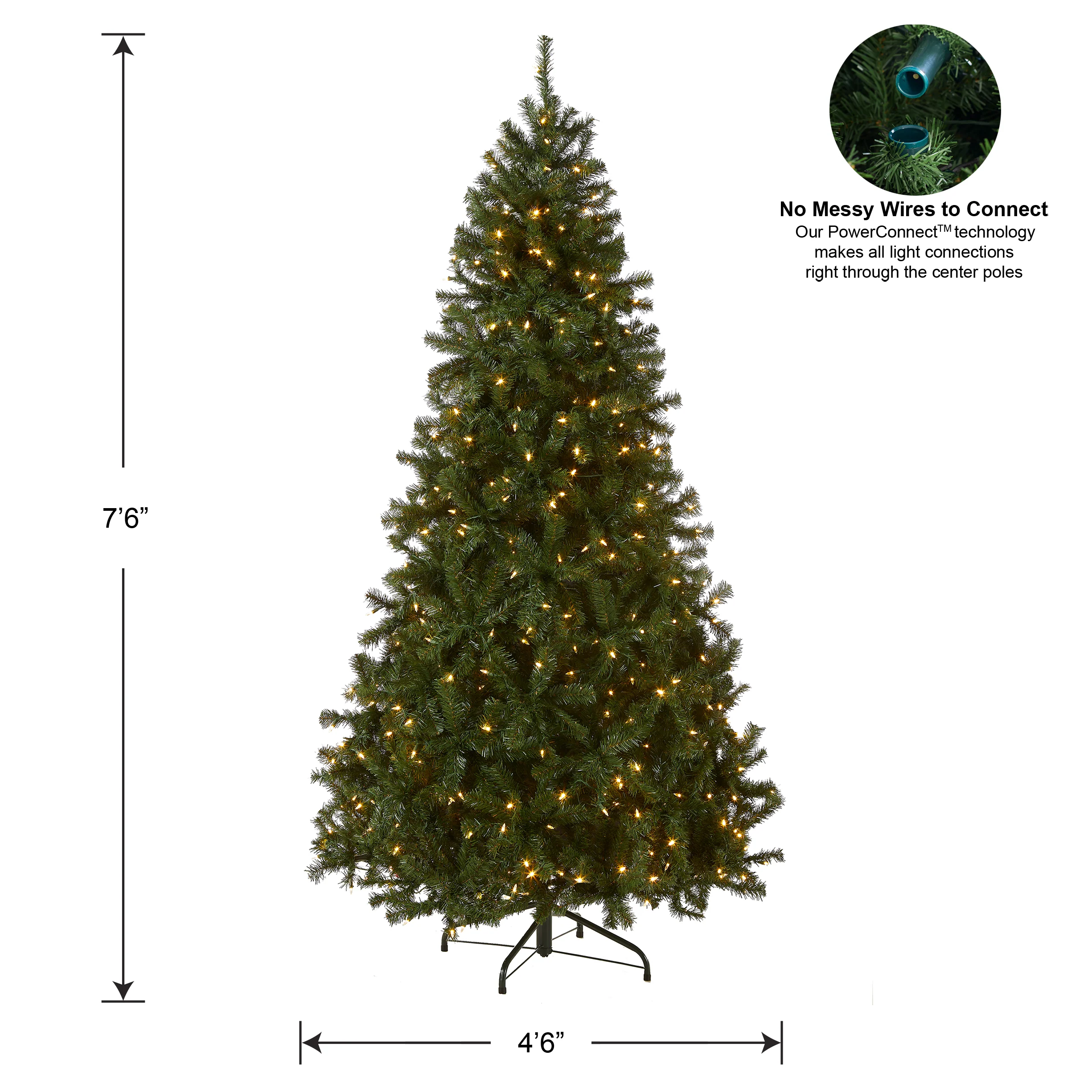7.5 ft. Pre-Lit North Valley Spruce Tree with PowerConnect Dual Color LED Lights, Plug-In - Image 9