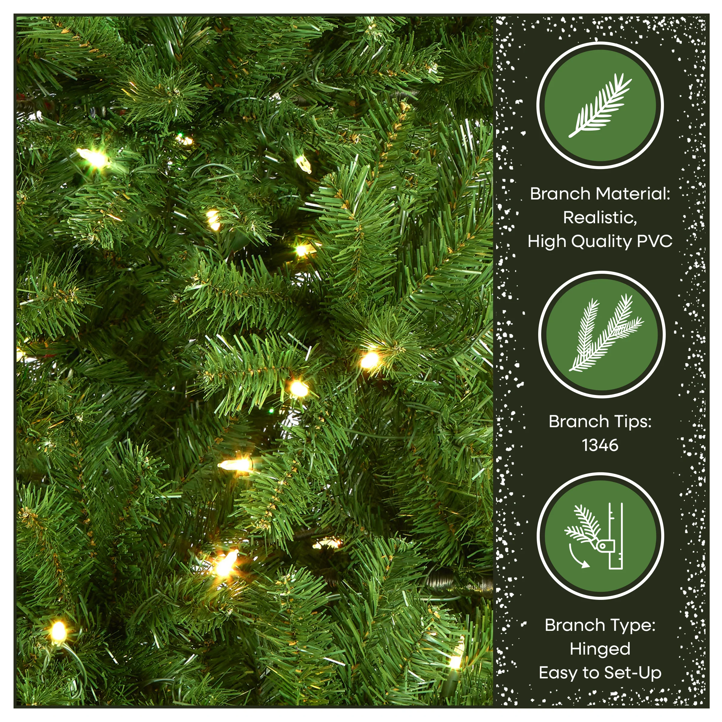 7.5 ft. Pre-Lit North Valley Spruce Tree with PowerConnect Light Parade LED Lights - Image 6