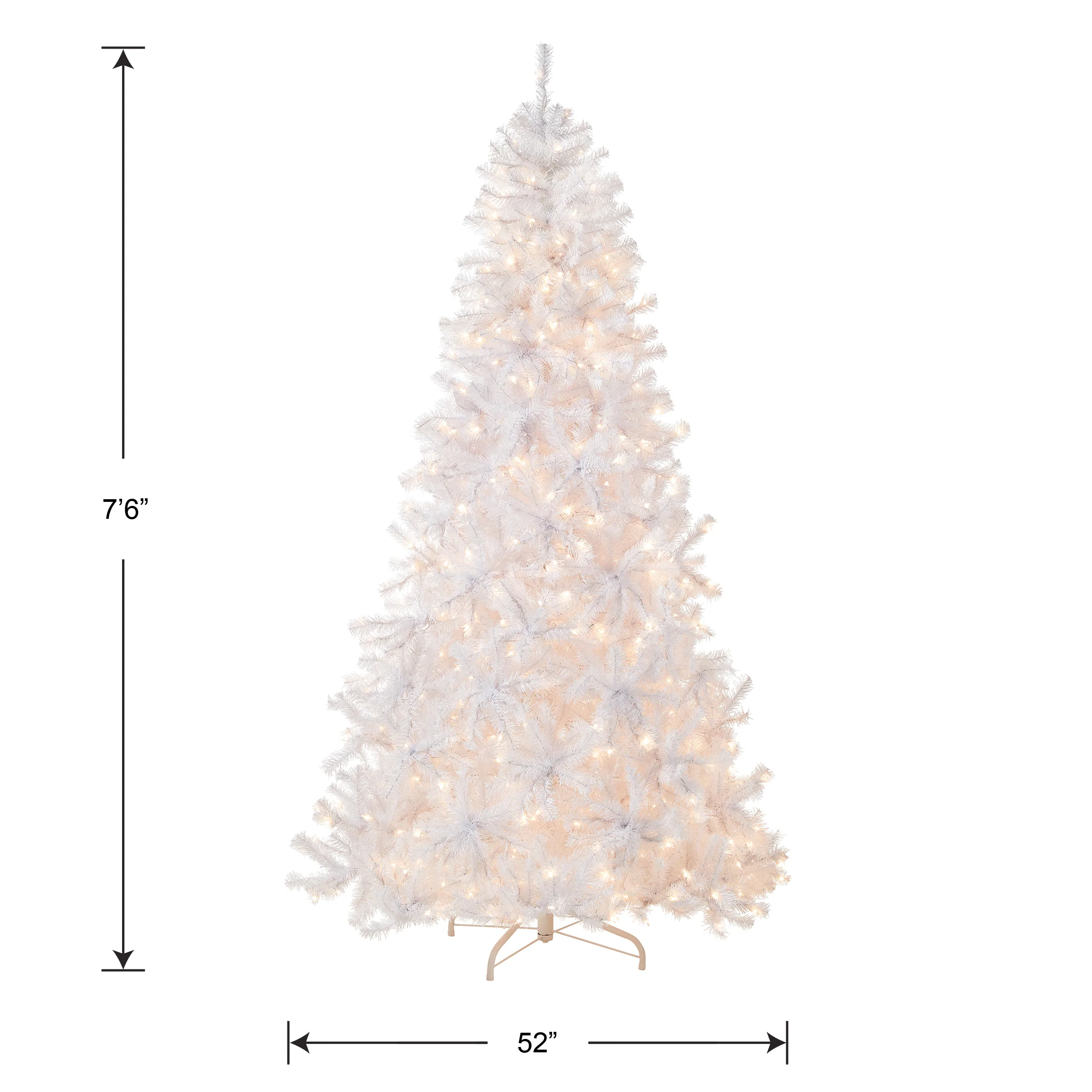 7.5 ft. Pre-Lit North Valley Spruce White Tree with Clear Lights, Plug-In - Image 6