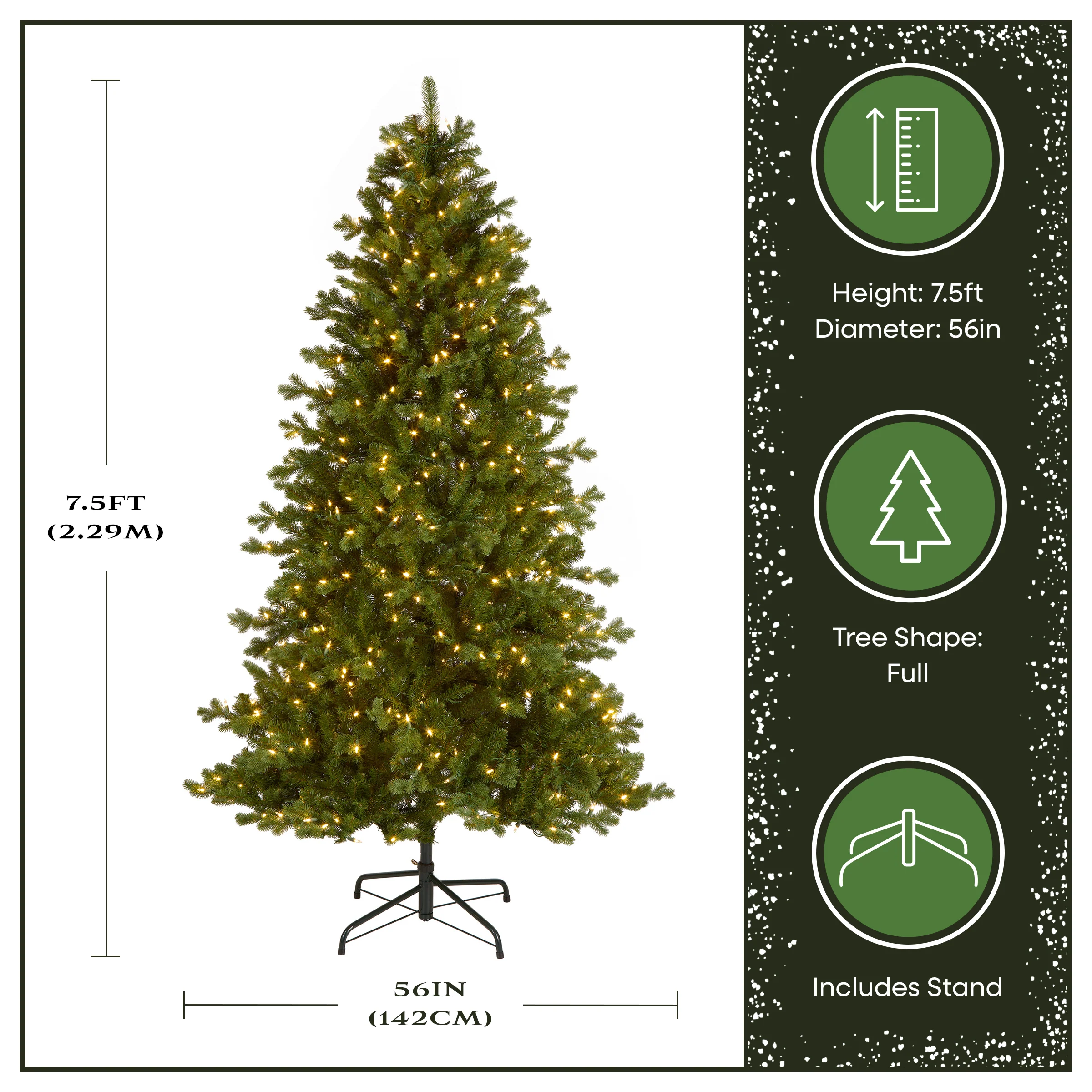 7.5 ft. Pre-Lit Northern Spruce Memory-Shape Tree with PowerConnect Dual Color LED Lights and Music Match - Image 4