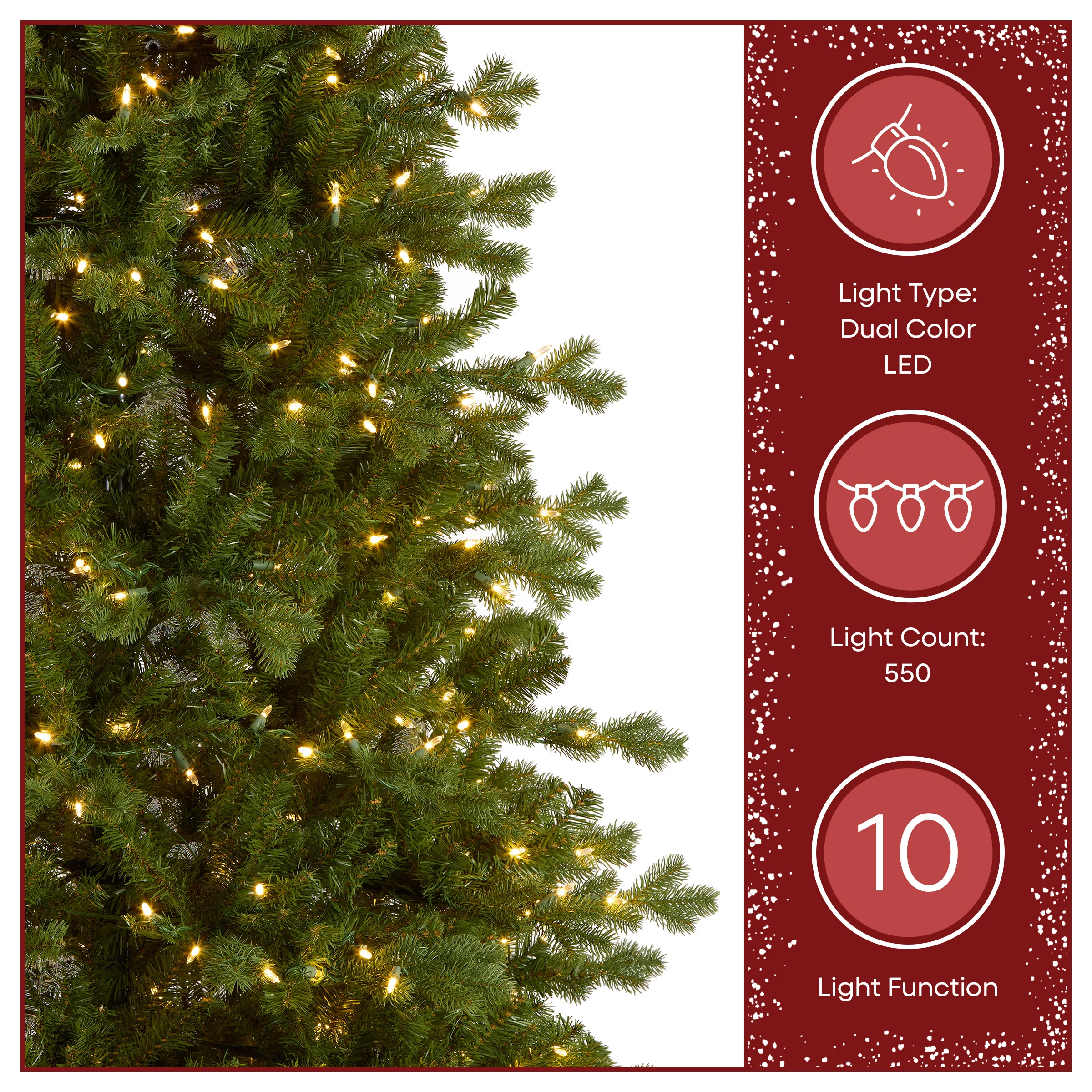 7.5 ft. Pre-Lit Northern Spruce Memory-Shape Tree with PowerConnect Dual Color LED Lights and Music Match - Image 6