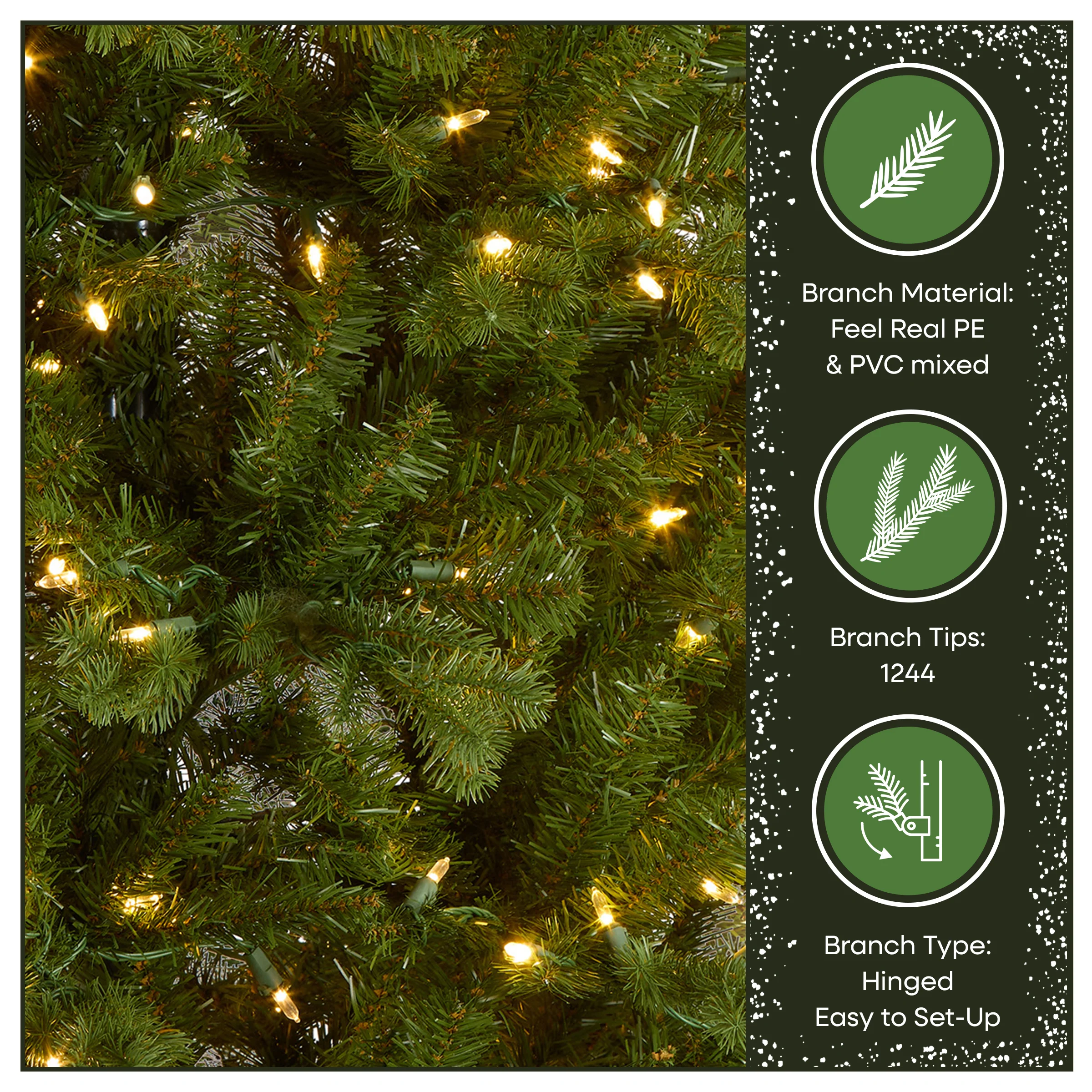 7.5 ft. Pre-Lit Northern Spruce Memory-Shape Tree with PowerConnect Dual Color LED Lights and Music Match - Image 7