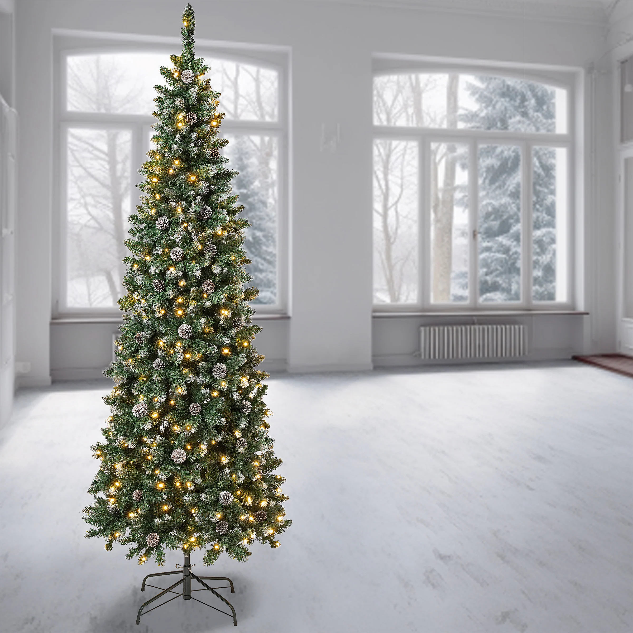 7.5 ft. Pre-Lit Oakley Hills Slim Tree with LED Lights, Plug-In - Image 6