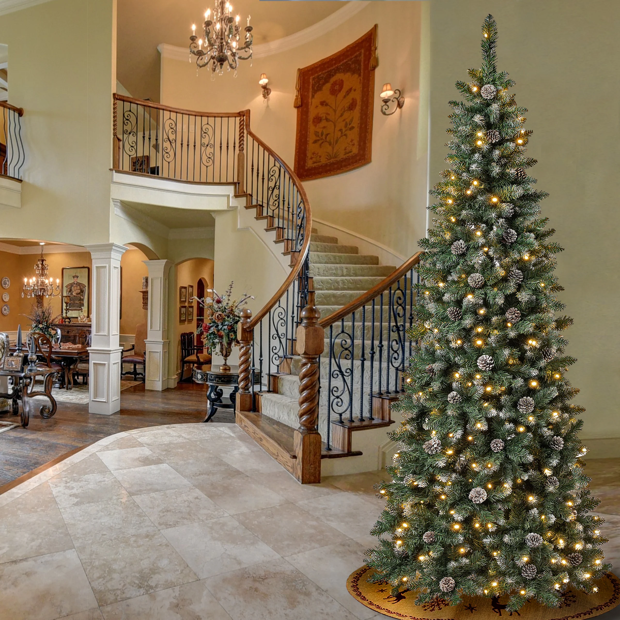 7.5 ft. Pre-Lit Oakley Hills Slim Tree with LED Lights, Plug-In - Image 7