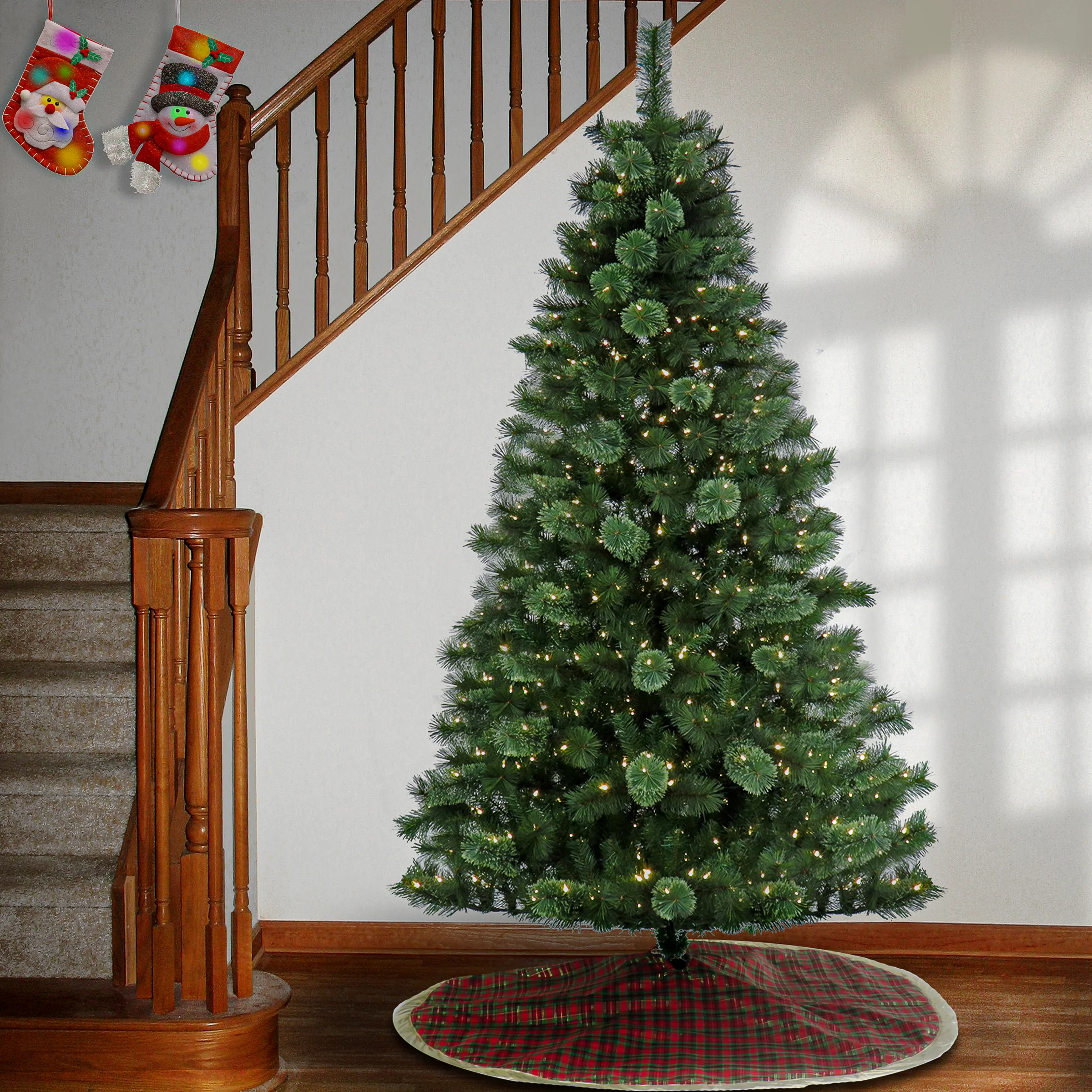 7.5 ft. Pre-Lit Ontaria Pine Tree with LED Lights, Plug-In - Image 2