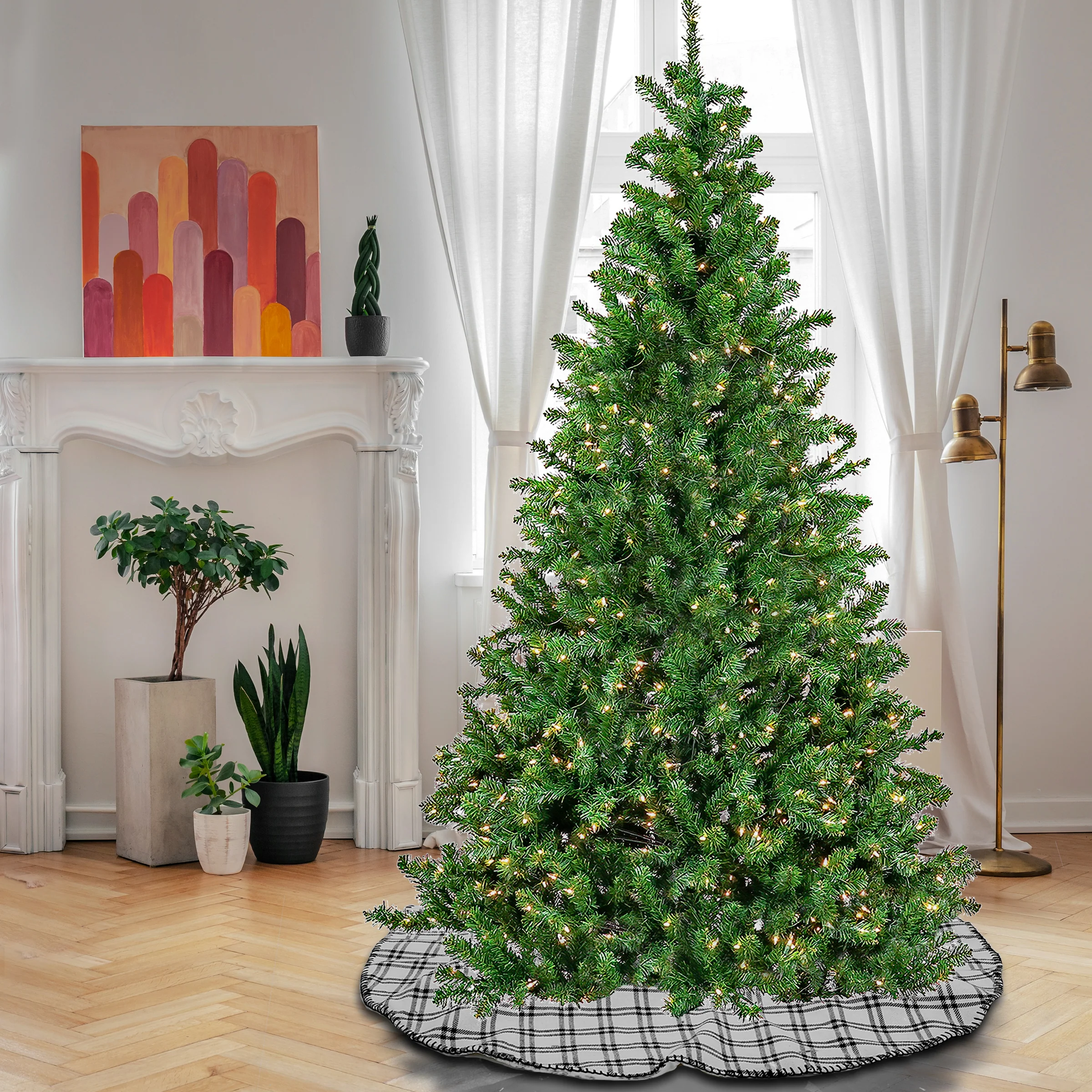7.5 ft. Pre-Lit Phillip Spruce Tree with Clear Lights - Image 2