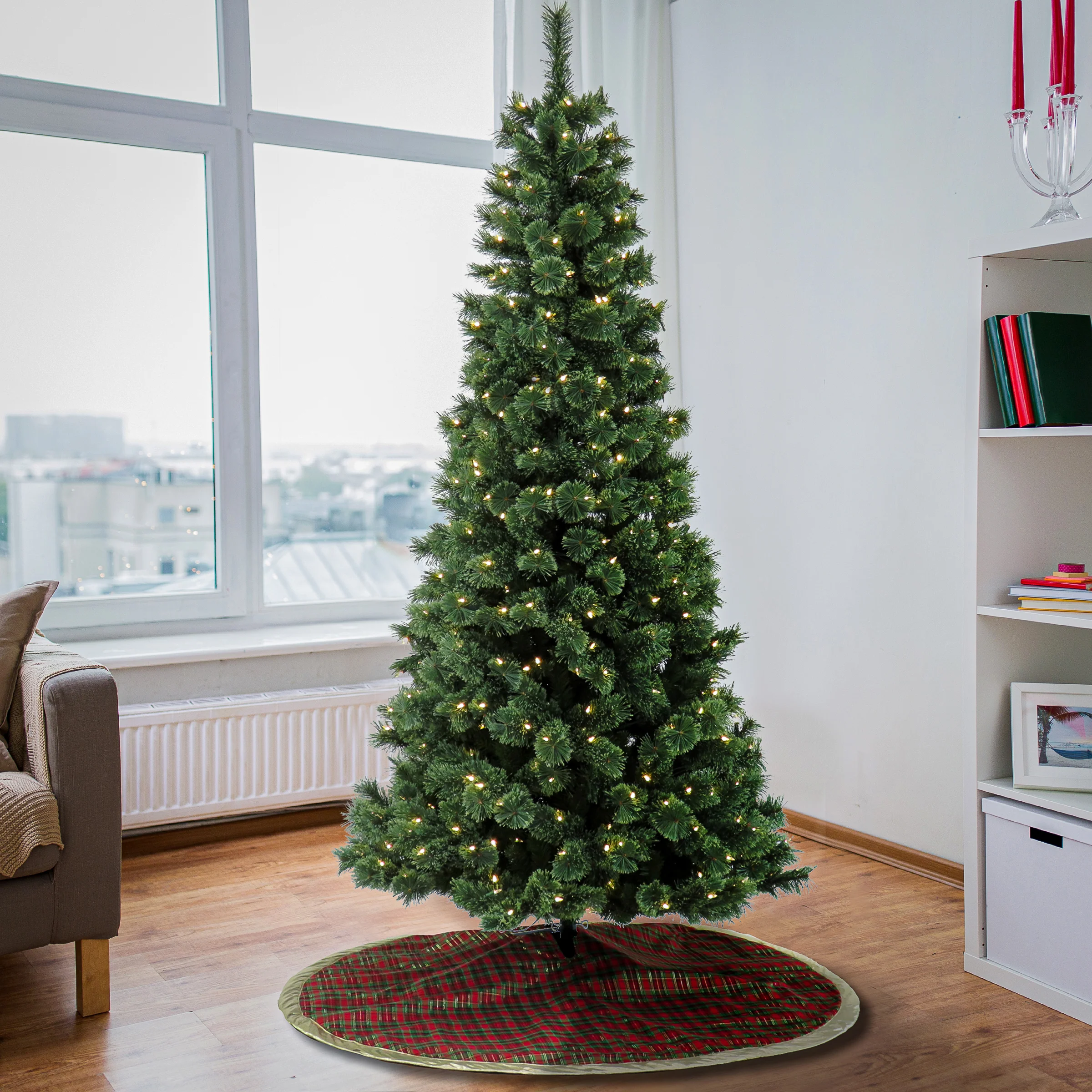 7.5 ft. Pre-Lit Pilchuck Pine Tree with LED Lights, Plug-In - Image 2
