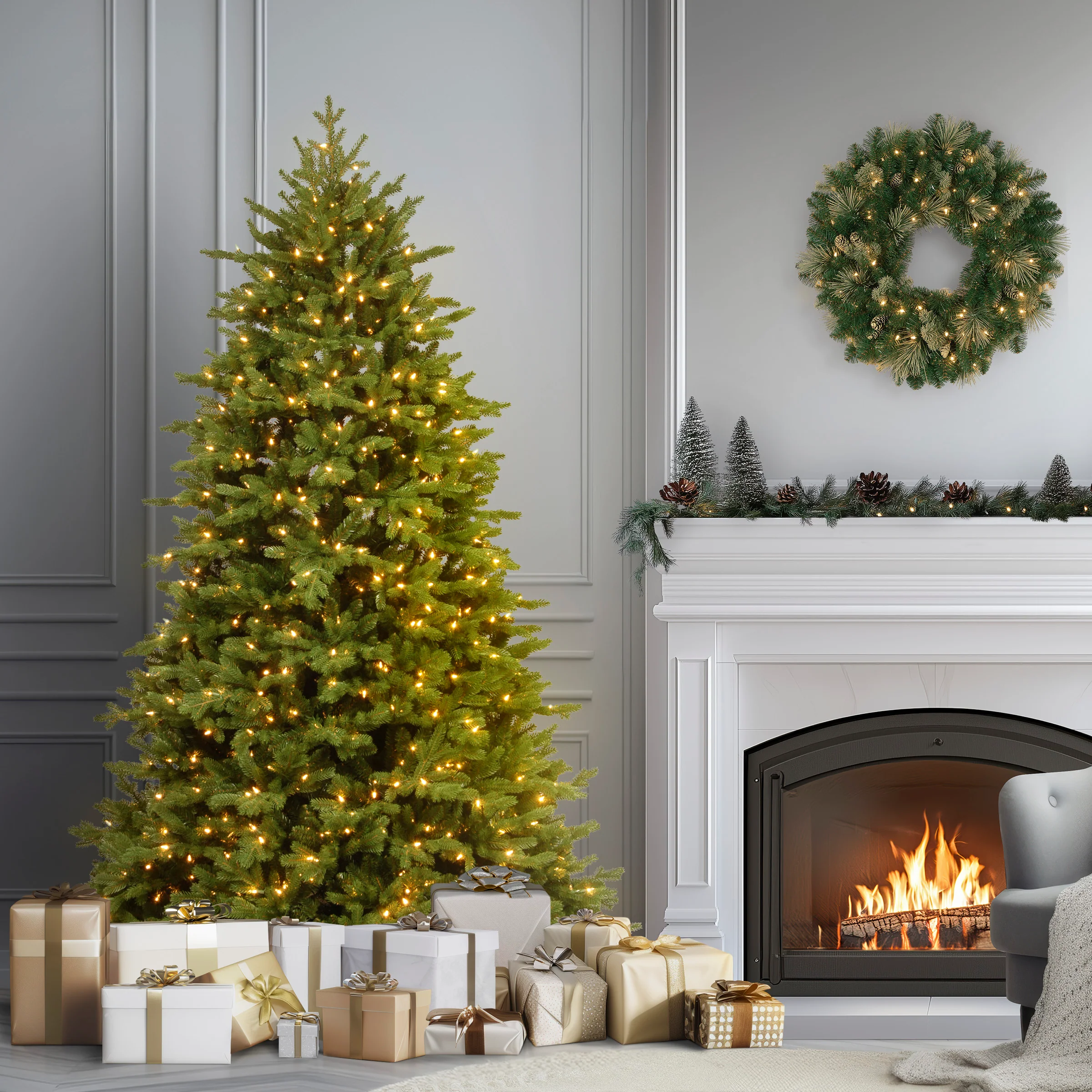 7.5 ft. Pre-Lit Princeton Fraser Fir Tree with PowerConnect and 1000 Dual Color LED Lights, Plug-In - Image 2