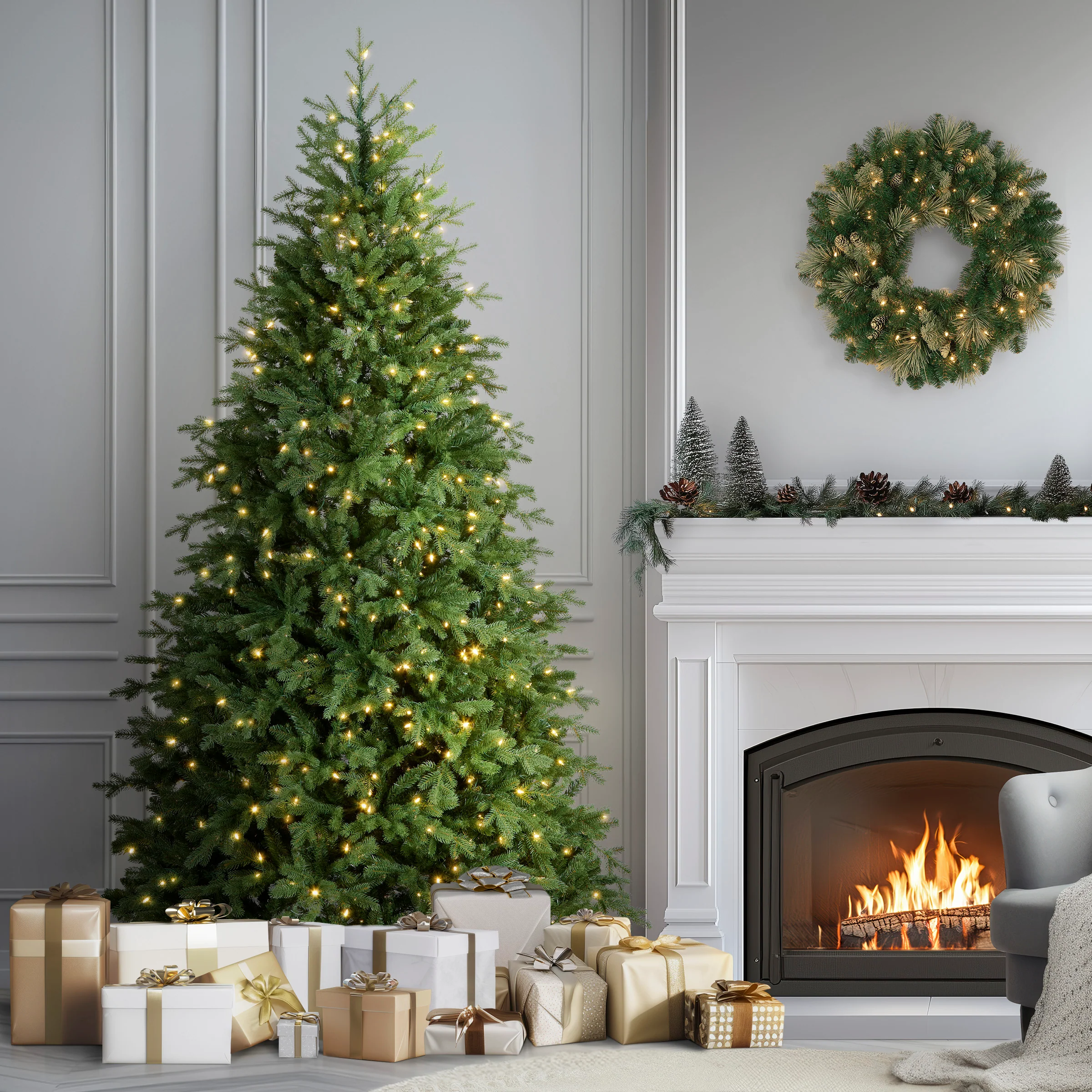 7.5 ft. Pre-Lit Princeton Fraser Fir Tree with PowerConnect and 800 Dual Color LED Lights, Plug-In - Image 2