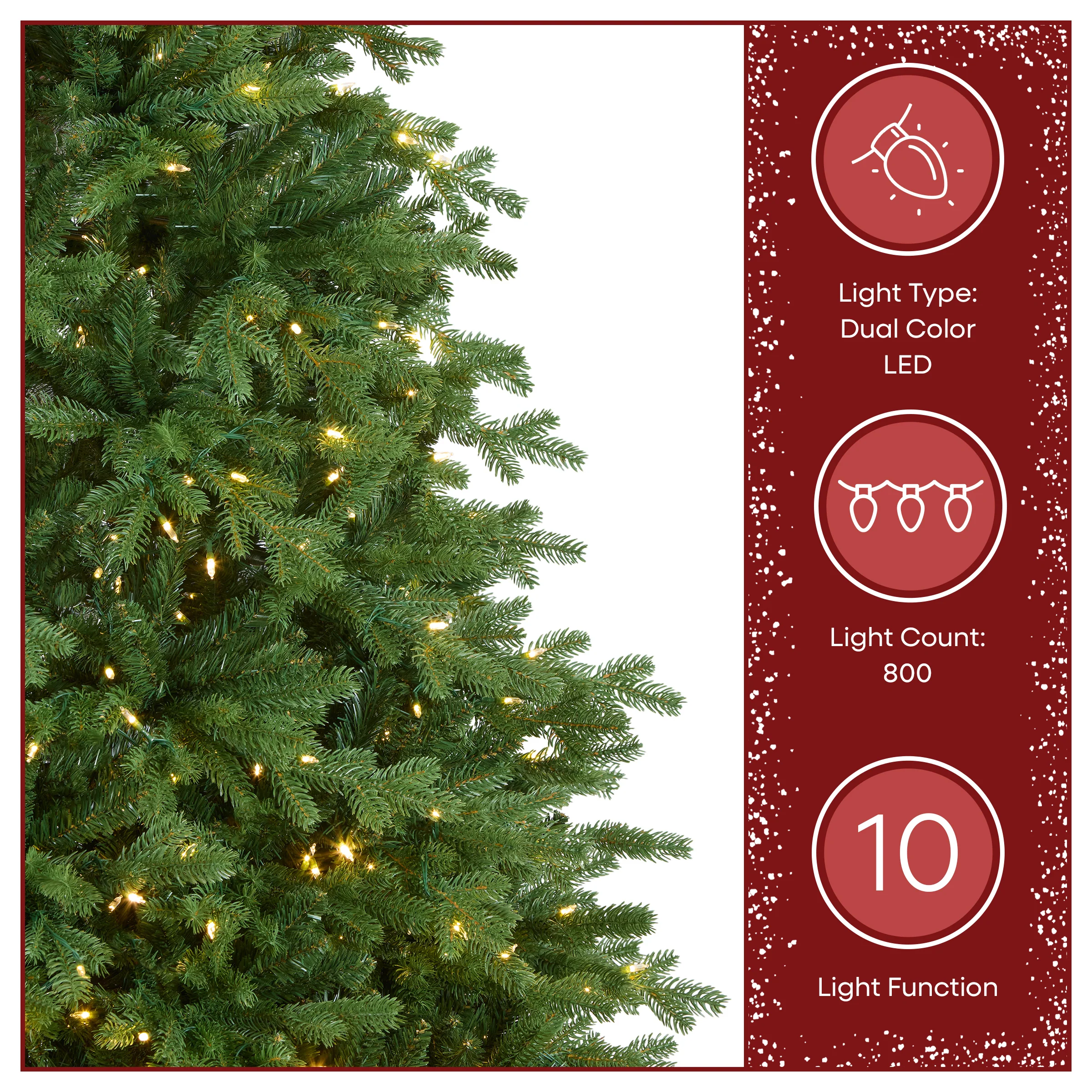 7.5 ft. Pre-Lit Princeton Fraser Fir Tree with PowerConnect and 800 Dual Color LED Lights, Plug-In - Image 5
