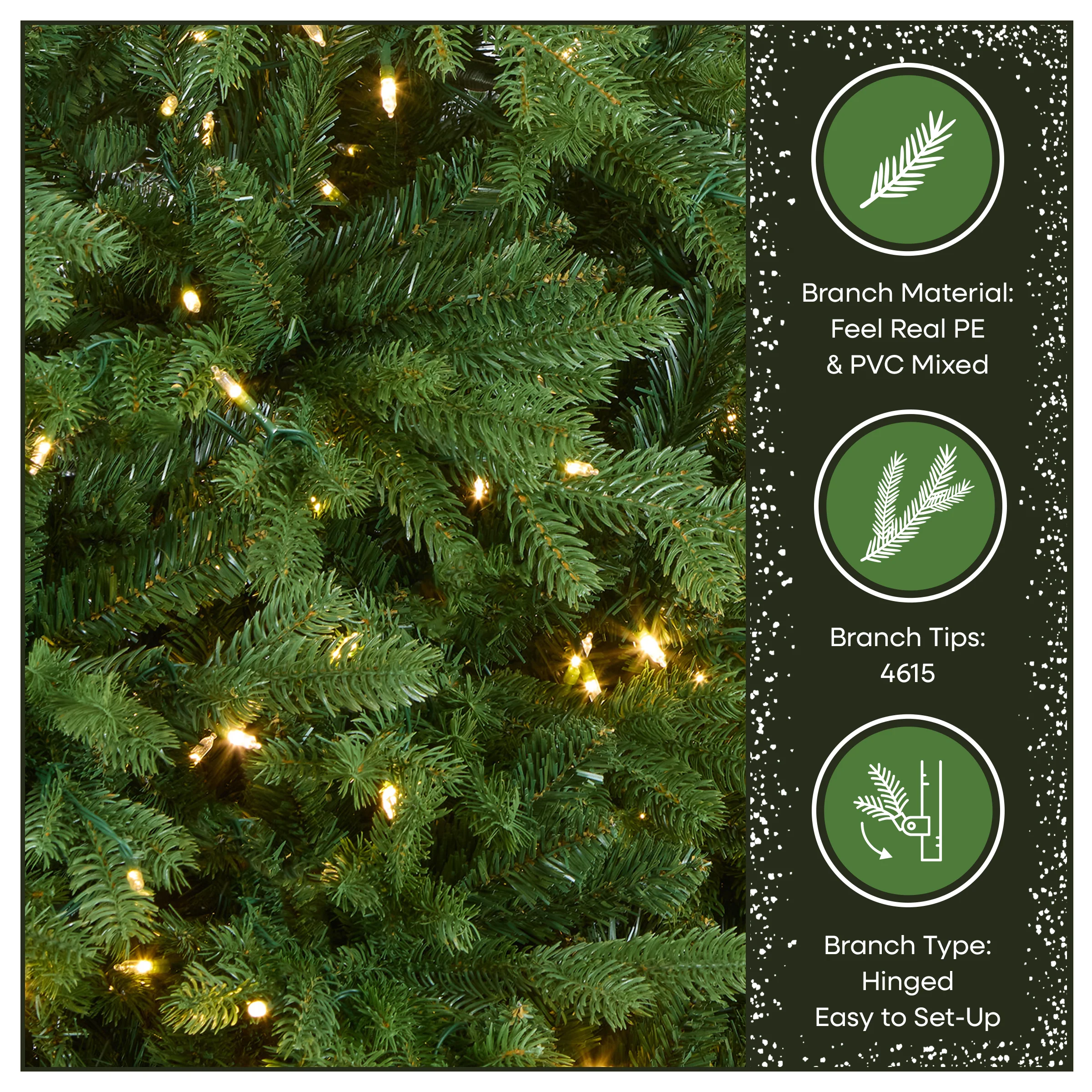 7.5 ft. Pre-Lit Princeton Fraser Fir Tree with PowerConnect and 800 Dual Color LED Lights, Plug-In - Image 6