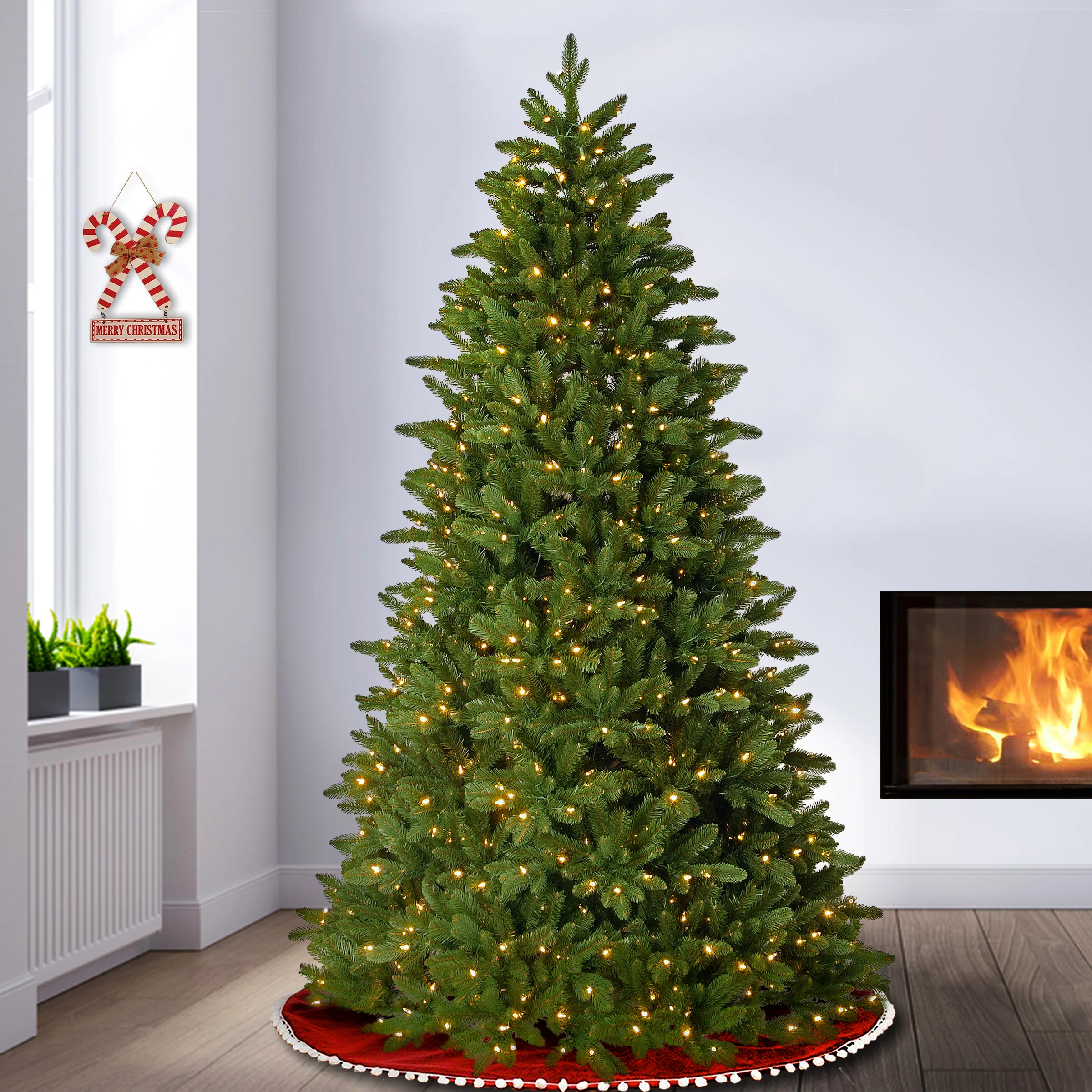 7.5 ft. Pre-Lit Ridgewood Spruce Tree with Clear Lights - Image 2