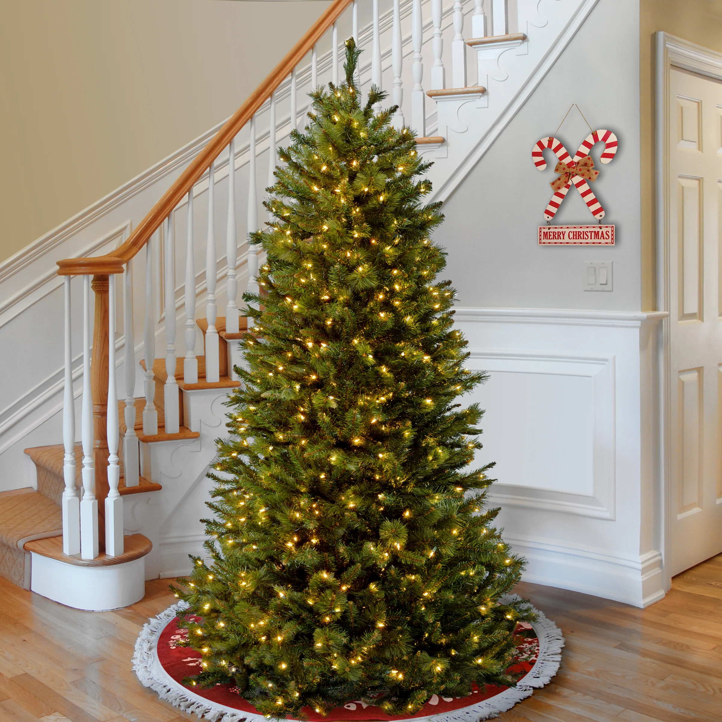 7.5 ft. Pre-Lit Rocky Ridge Pine Slim Tree with Clear Lights, Plug-In - Image 2
