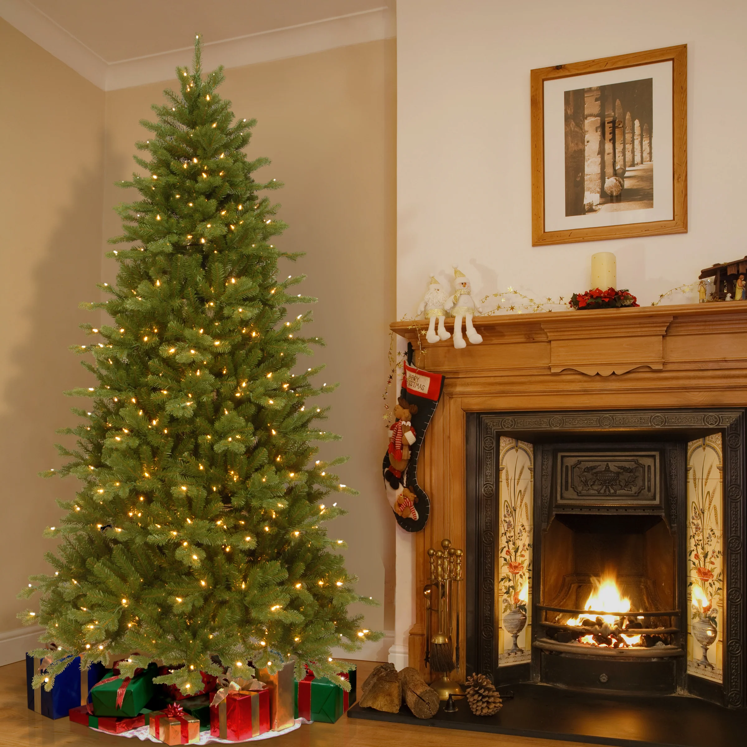 7.5 ft. Pre-Lit Sheridan Spruce Memory-Shape Tree with PowerConnect Dual Color LED Lights and Music Match - Image 2
