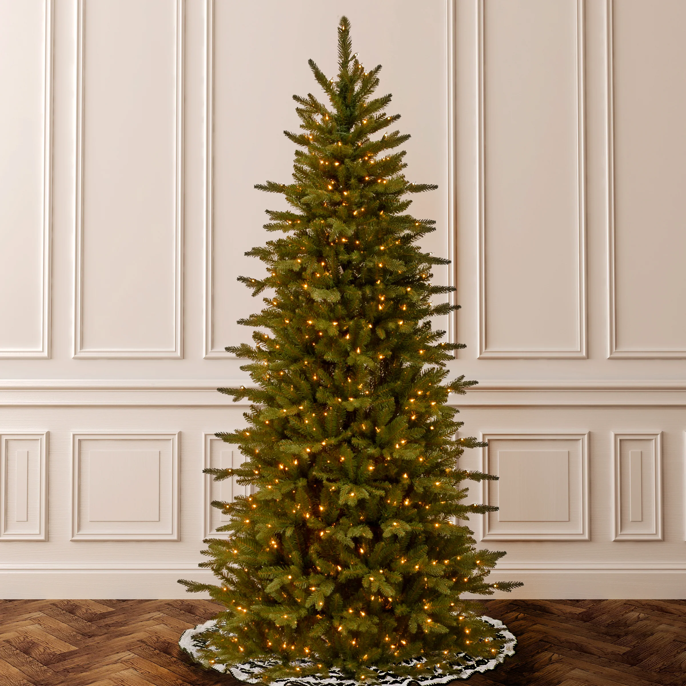 7.5 ft. Pre-Lit Sierra Spruce Slim Tree with Clear Lights - Image 2