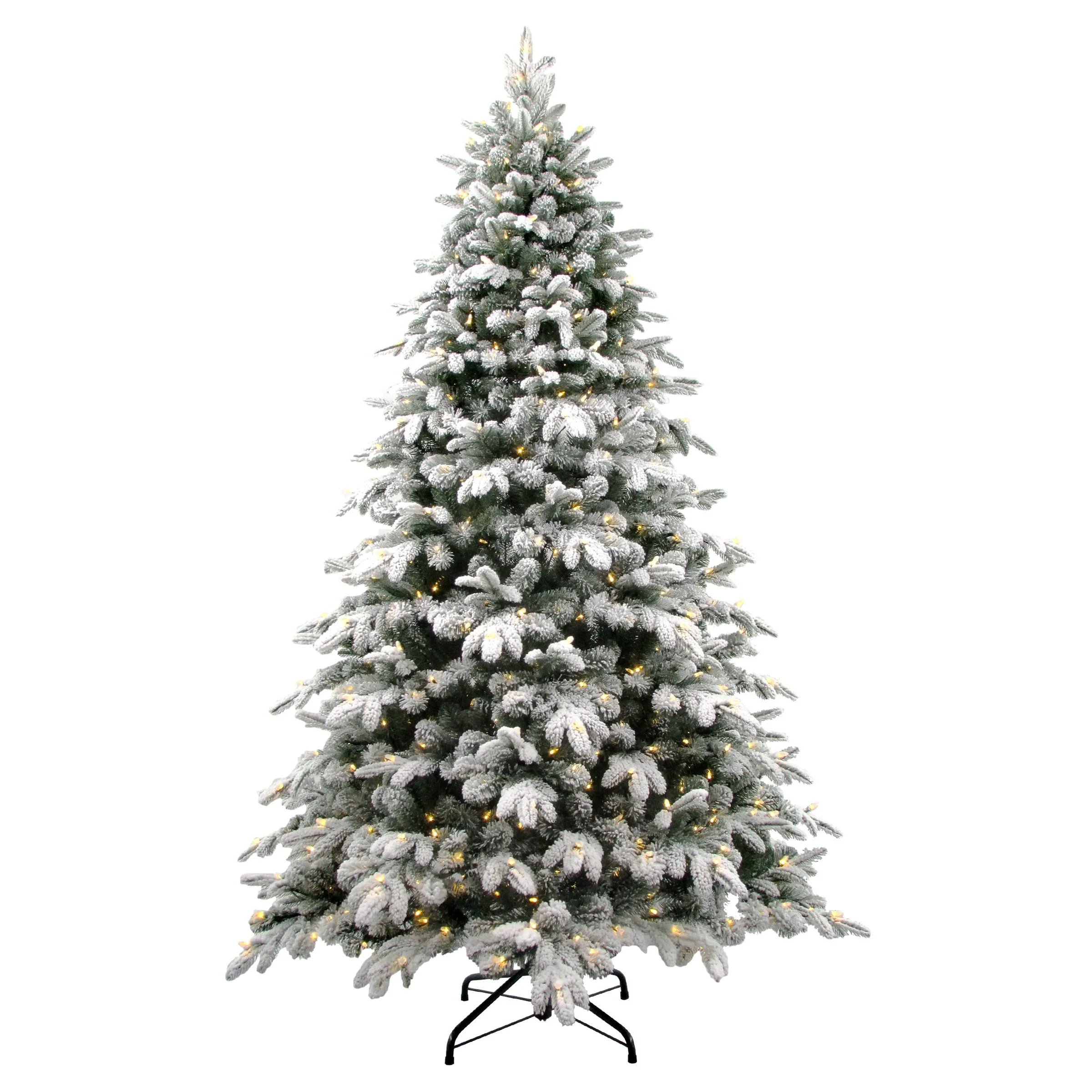 7.5 ft. Pre-Lit Snowy Avalanche Tree with Dual Color LED Lights