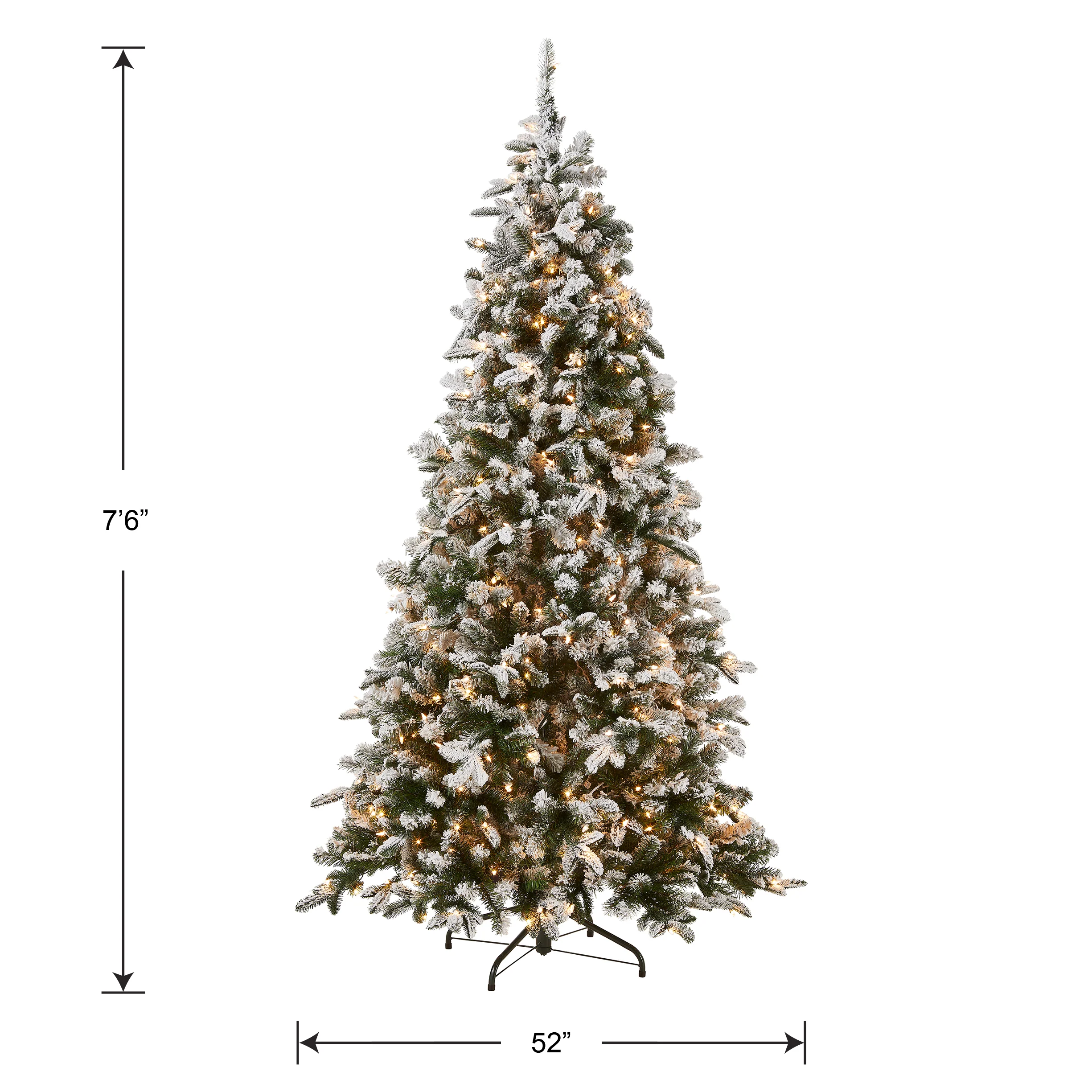 7.5 ft. Pre-Lit Snowy Everest Fir Medium Tree with Clear Lights, Plug-In - Image 6