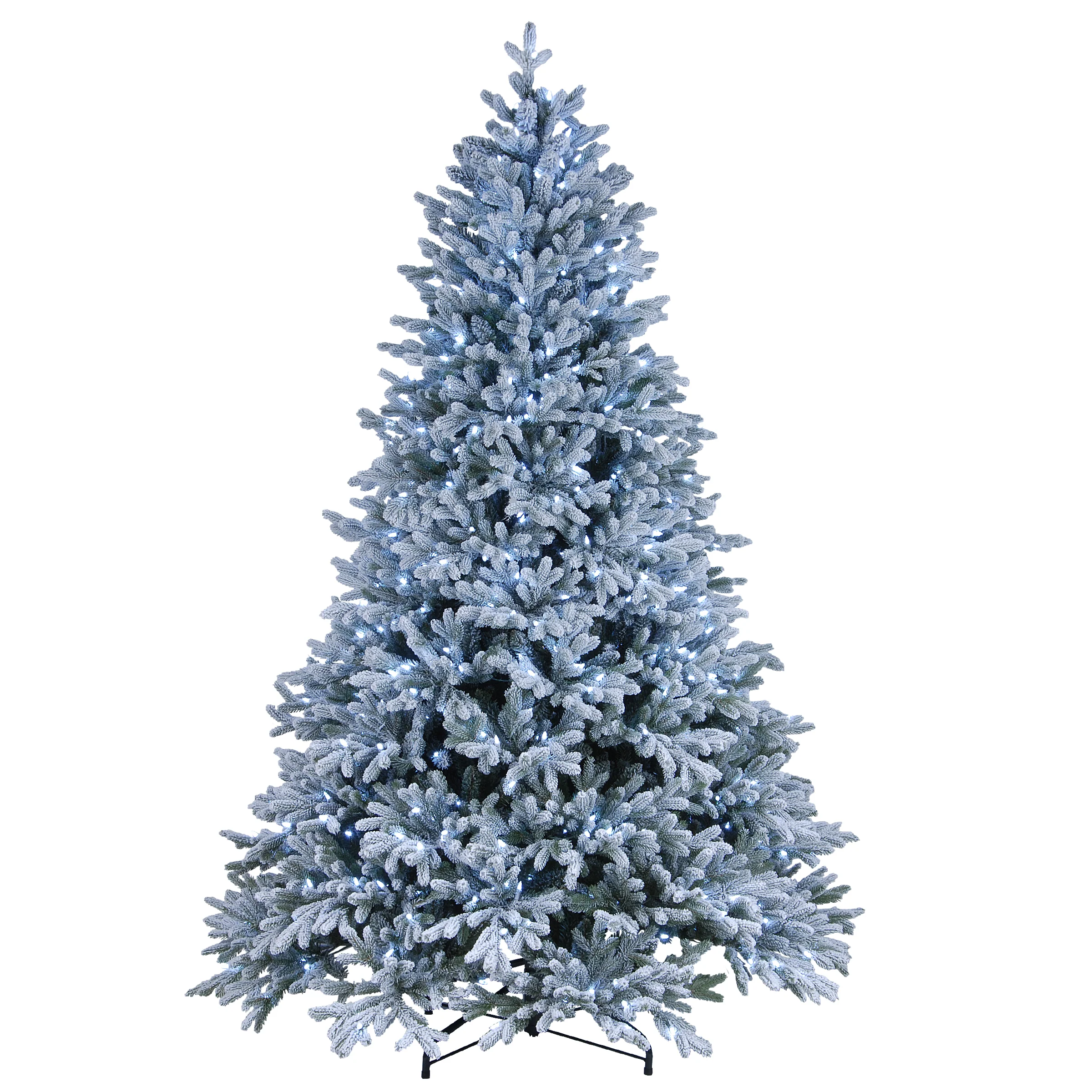 7.5 ft. Pre-Lit Snowy Hamilton Spruce Tree with PowerConnect Cool White LED Lights